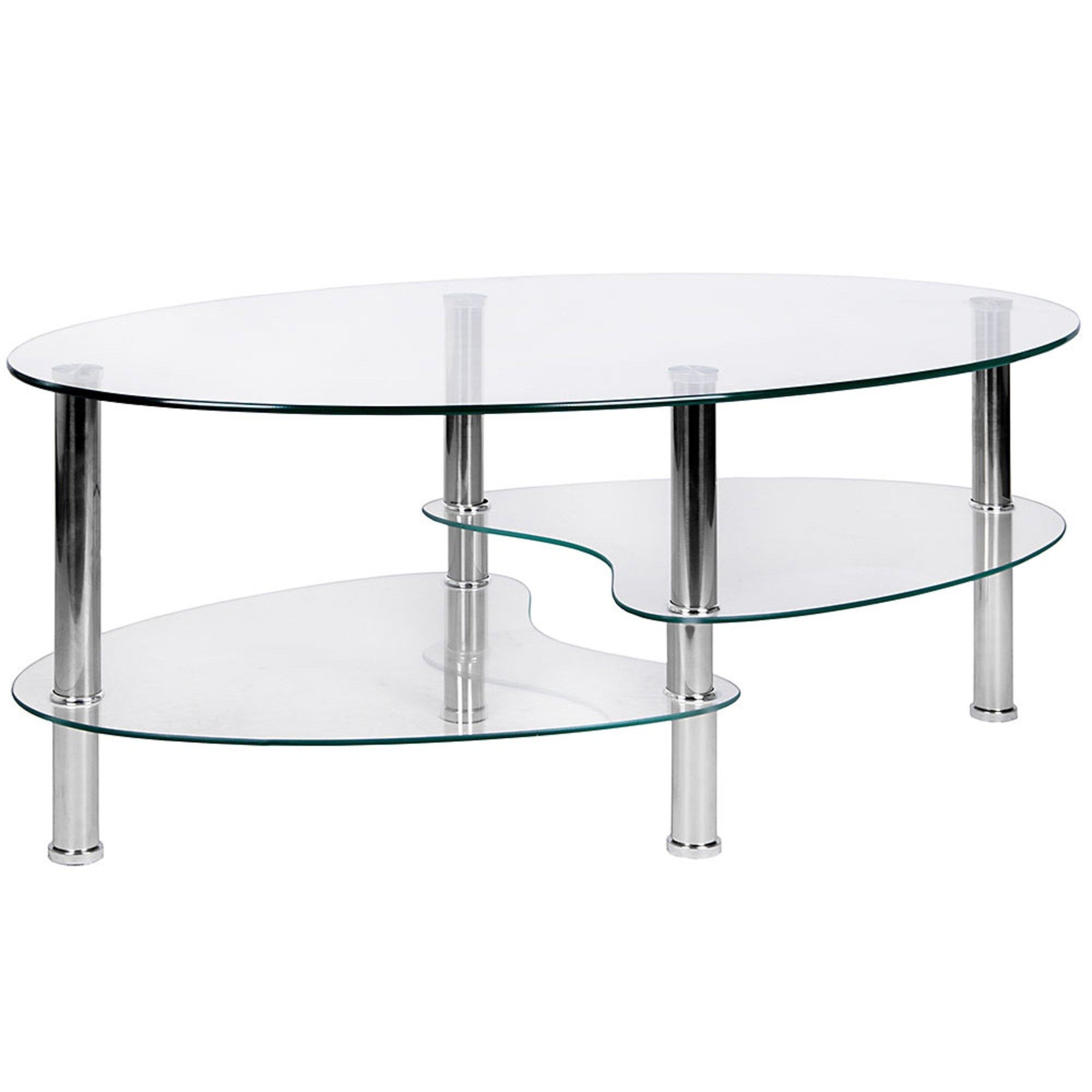 Cara Oval Clear Glass Coffee Table | Dining | Glass Furniture Pertaining To Oval Glass Coffee Tables (Gallery 12 of 20)