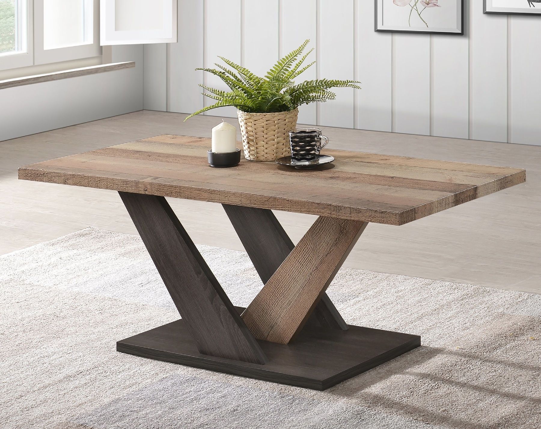 Casamode Carla V Shaped Base Modern Coffee Table | Coffee Table Design Within Rectangular Coffee Tables With Pedestal Bases (Gallery 16 of 20)