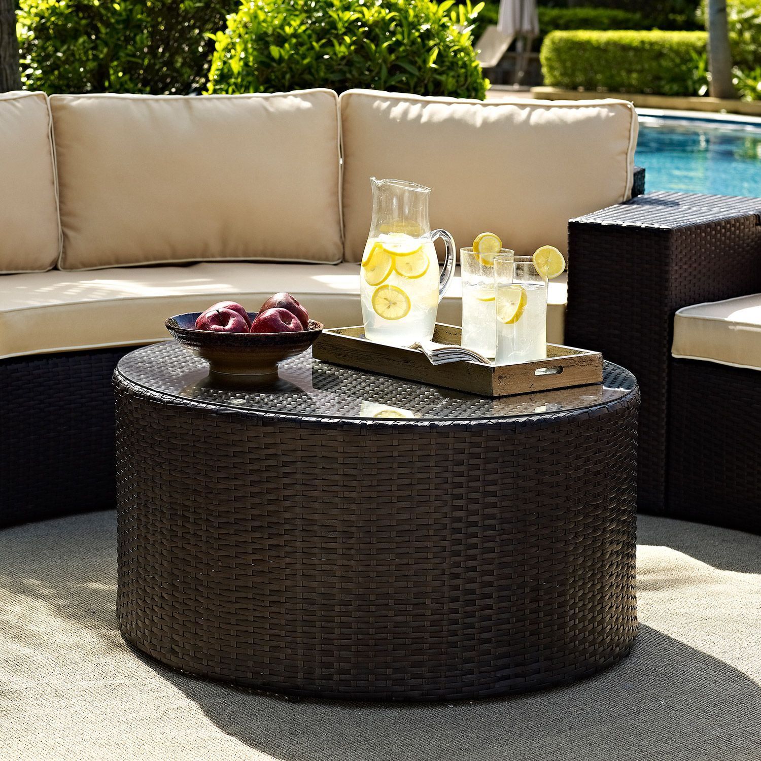 Catalina Outdoor Coffee Table, Brown *d | Co7121 Br | | Afw Intended For Outdoor Coffee Tables With Storage (View 16 of 20)