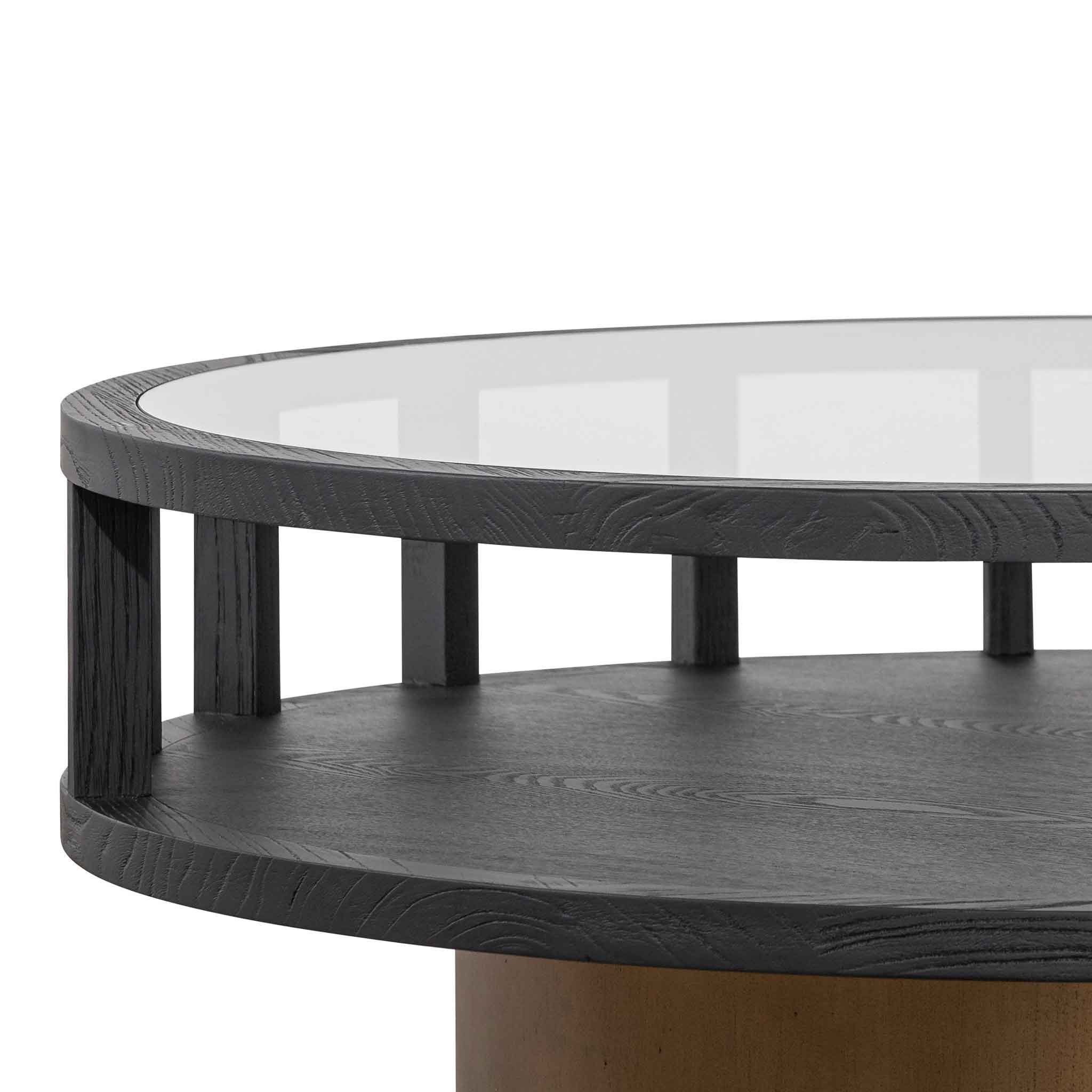 Ccf6447 Ni 86cm Round Black Coffee Table –  | Calibre Furniture With Regard To Full Black Round Coffee Tables (View 7 of 20)