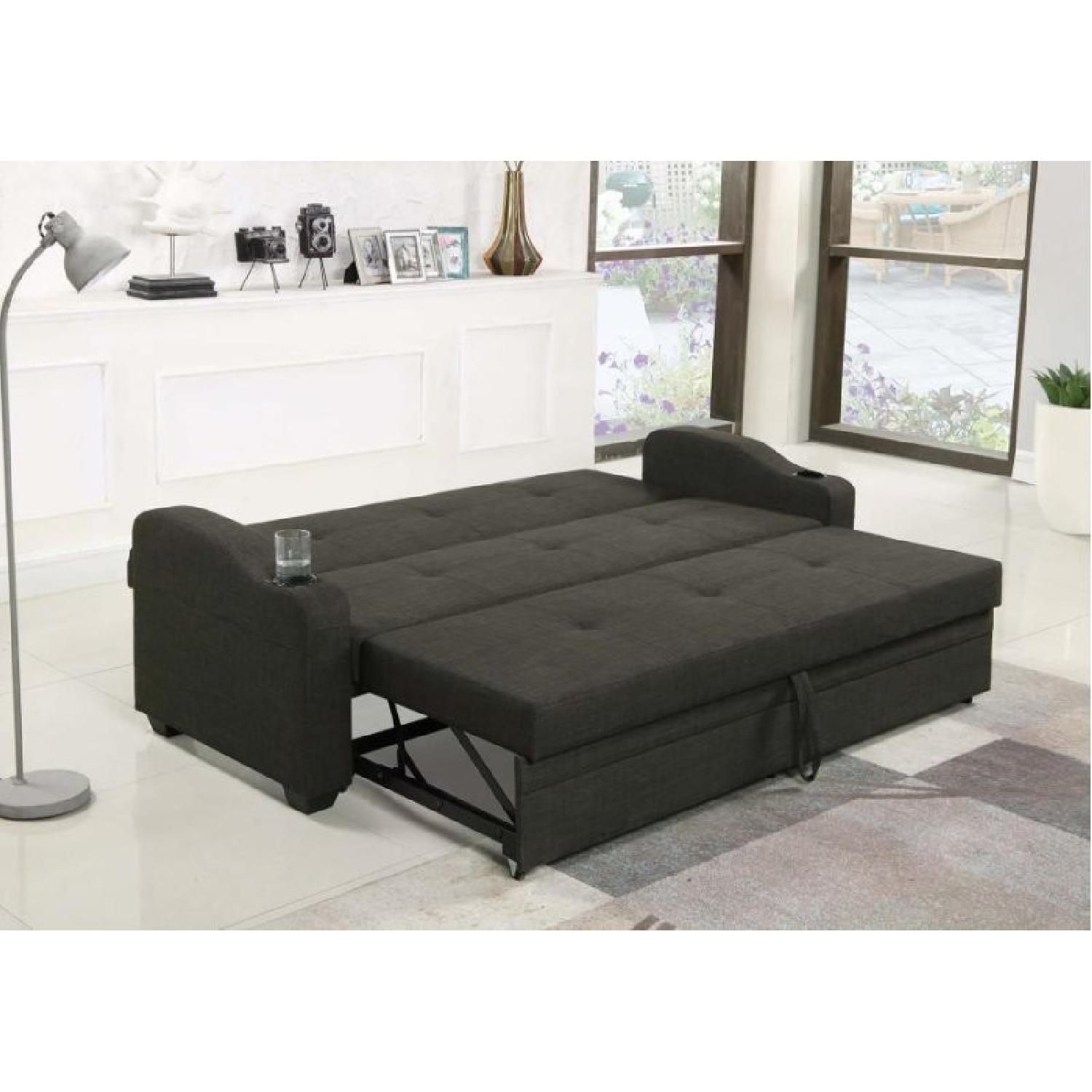Charcoal Grey Pull Out Sleeper Sofa – Aptdeco Regarding 3 In 1 Gray Pull Out Sleeper Sofas (View 14 of 20)