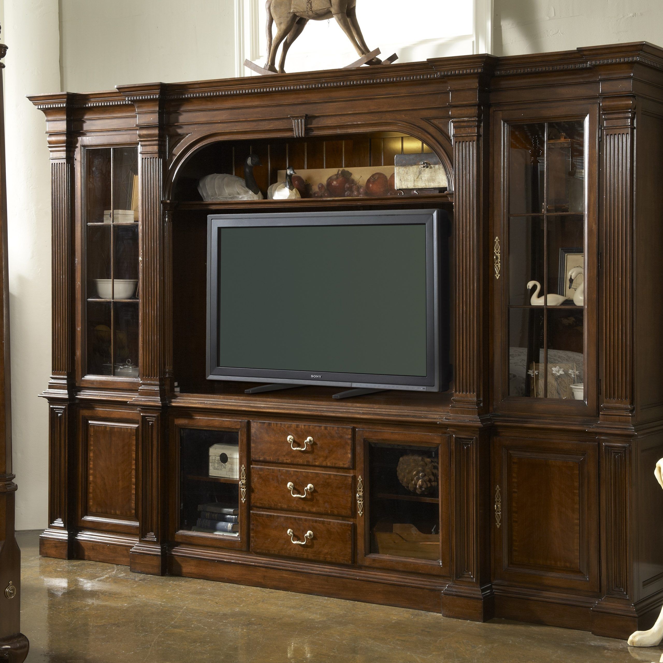 Cherry Wood Entertainment Center | Homesfeed Within Wide Entertainment Centers (Gallery 17 of 20)