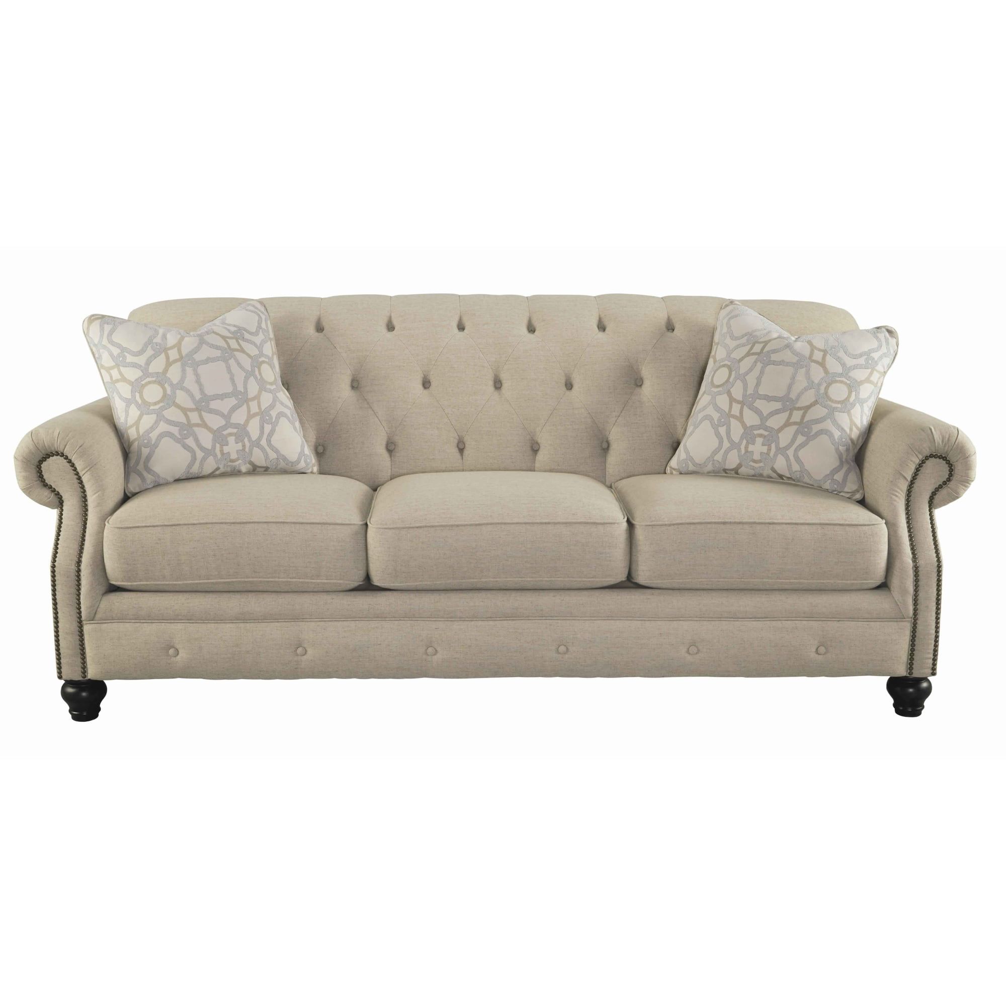 Chesterfield Design Fabric Upholstered Sofa With Button Tufted Back Within Tufted Upholstered Sofas (Gallery 7 of 20)