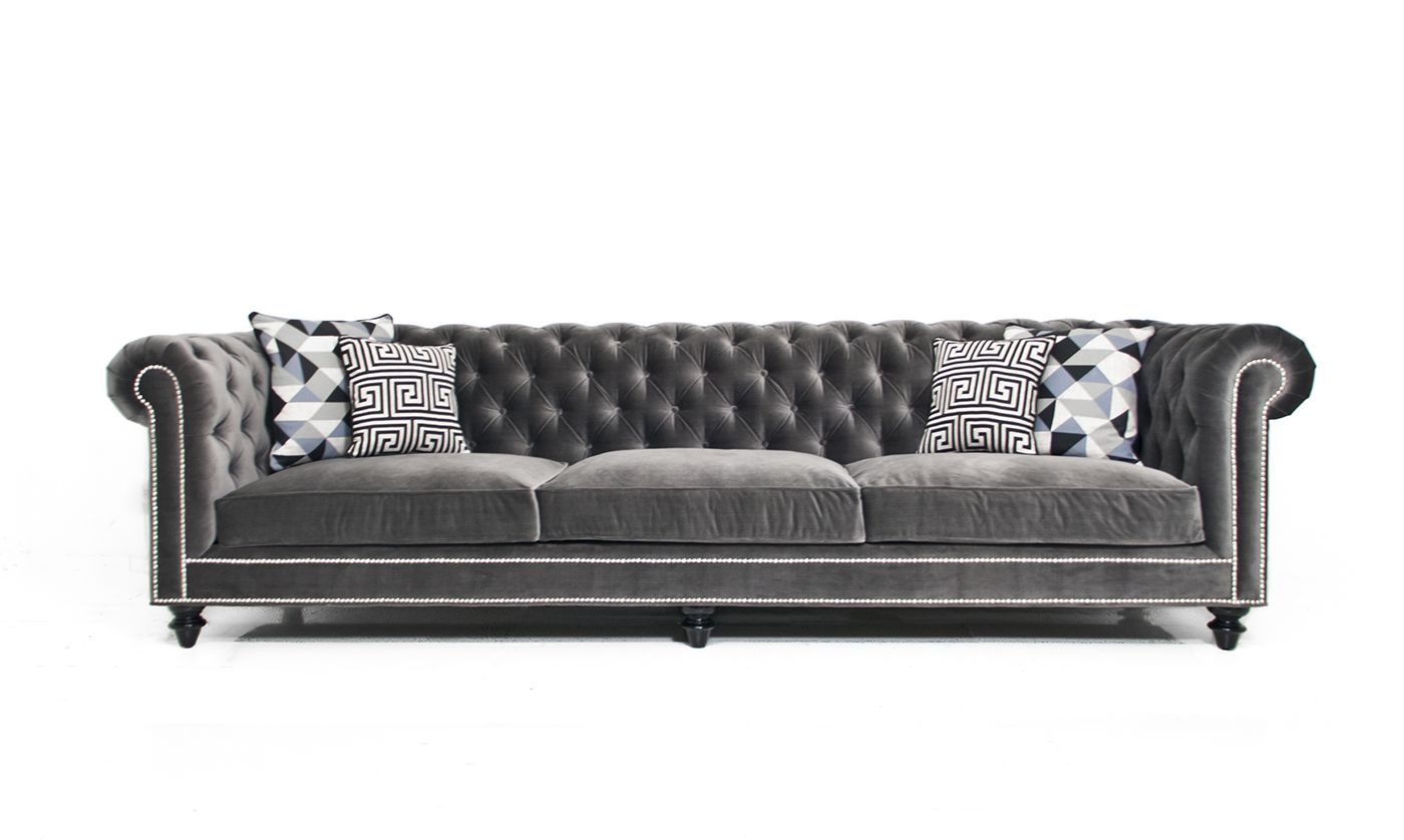 Chesterfield Sofa In Ambrose Charcoal Linen | Sofa, Chesterfield Sofa Pertaining To Light Charcoal Linen Sofas (View 12 of 20)