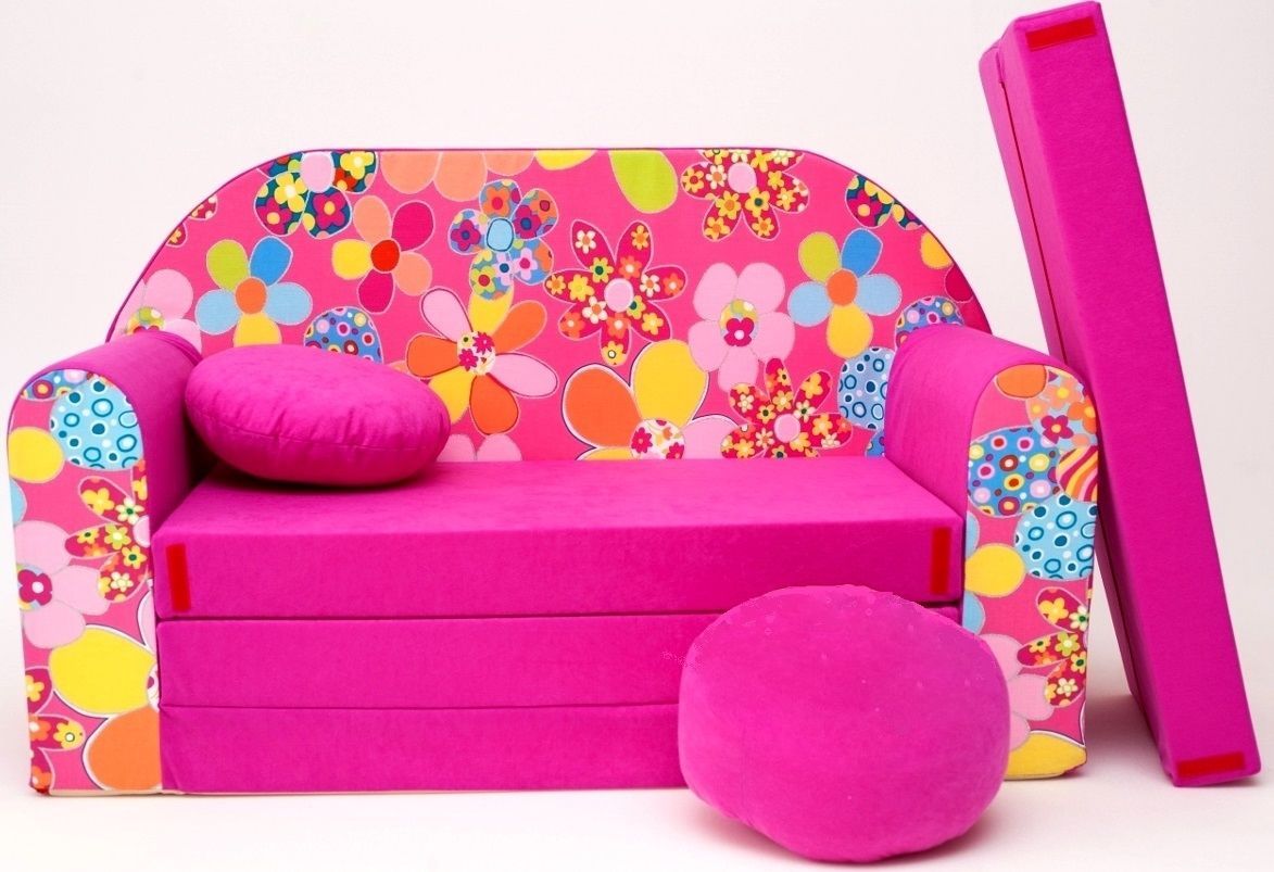 Childrens Sofa Bed Type W, Fold Out Sofa Foam Bed For Children + Free Regarding Children's Sofa Beds (View 2 of 20)