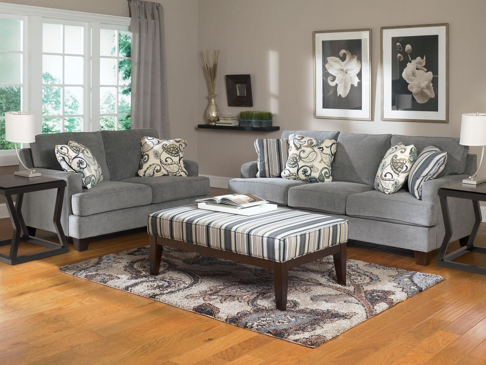 Christie Modern Living Room Furniture Set Gray Microfiber Sofa Couch With Regard To Sofas For Living Rooms (View 17 of 20)