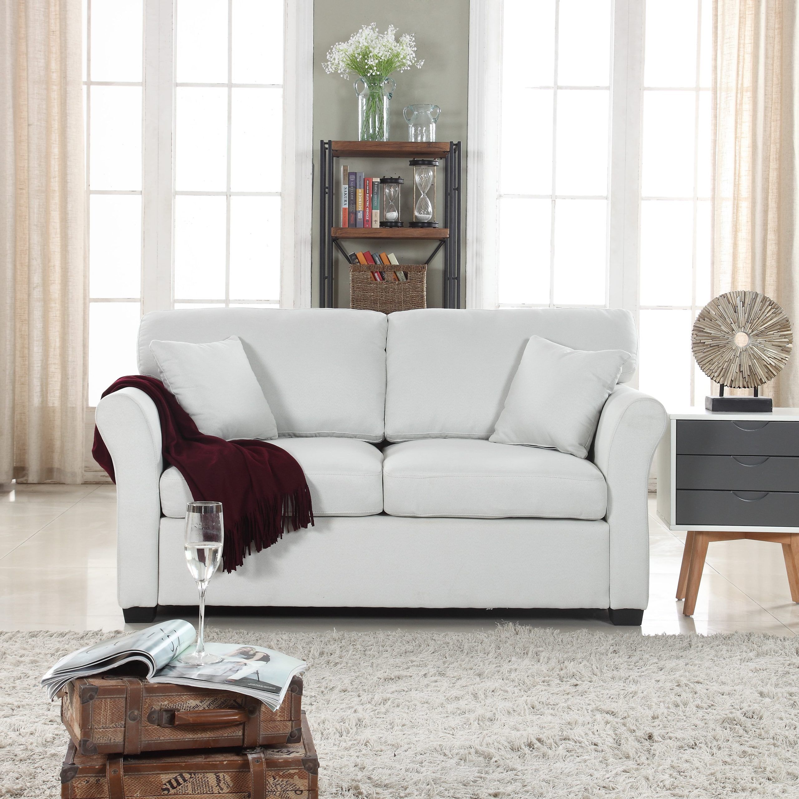 Classic And Traditional Comfortable Linen Fabric Loveseat Sofa Living For Sofas For Living Rooms (View 13 of 20)