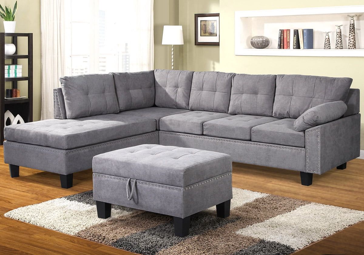 Clearance! 3 Piece Sectional Sofa Sets With Chaise Lounge And Storage For 104" Sectional Sofas (Gallery 7 of 20)