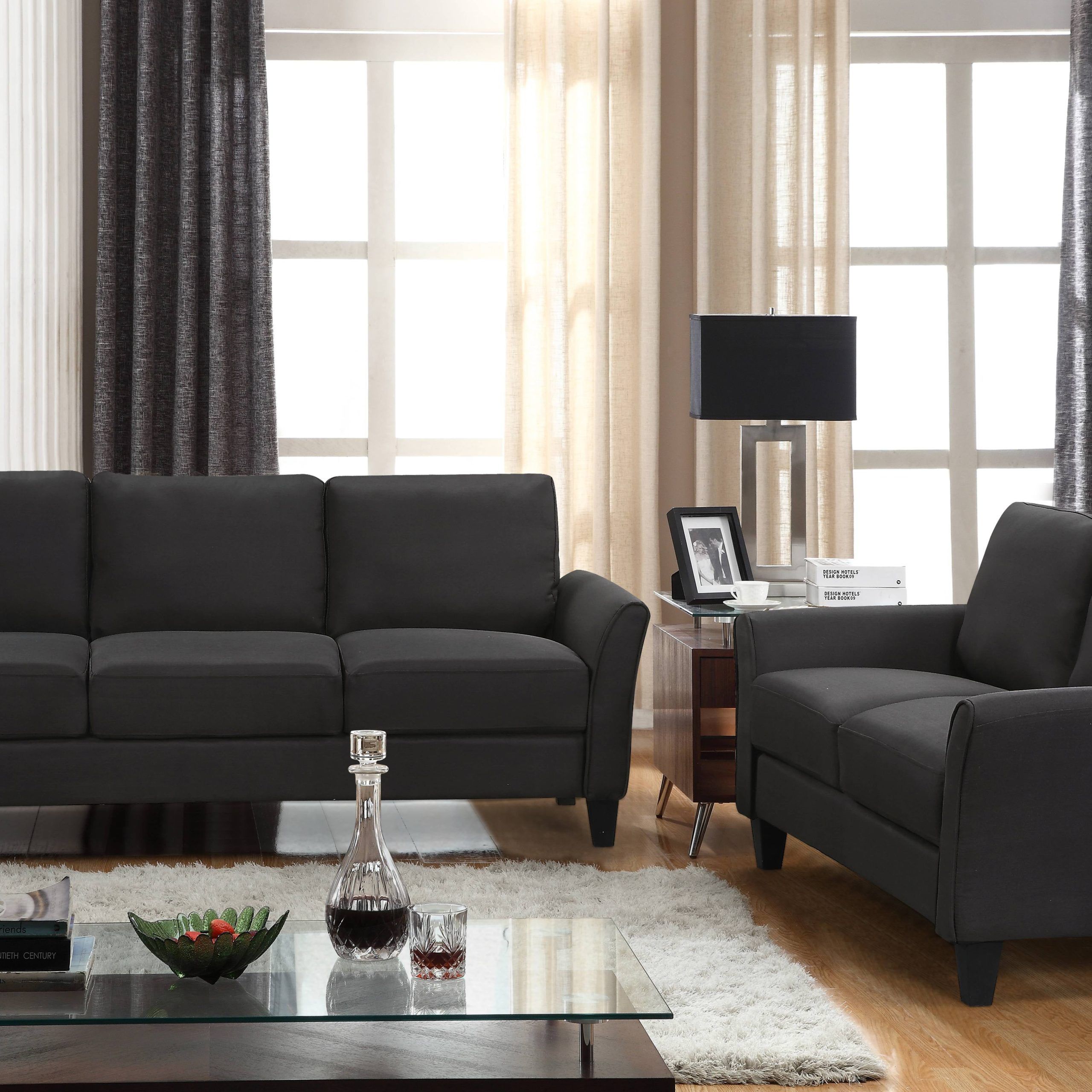 Clearance! Modern Sectional Sofas Set With 3 Seat Sofa, Loveseat And Throughout Dark Grey Loveseat Sofas (Gallery 20 of 20)
