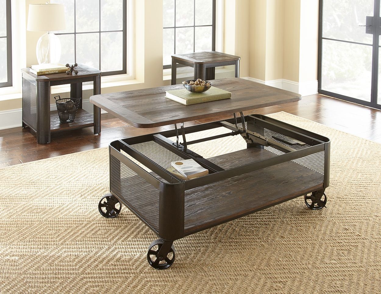 Clint Lift Top Table With Casters | Coffee Table With Wheels, Coffee Intended For Coffee Tables With Casters (Gallery 9 of 21)