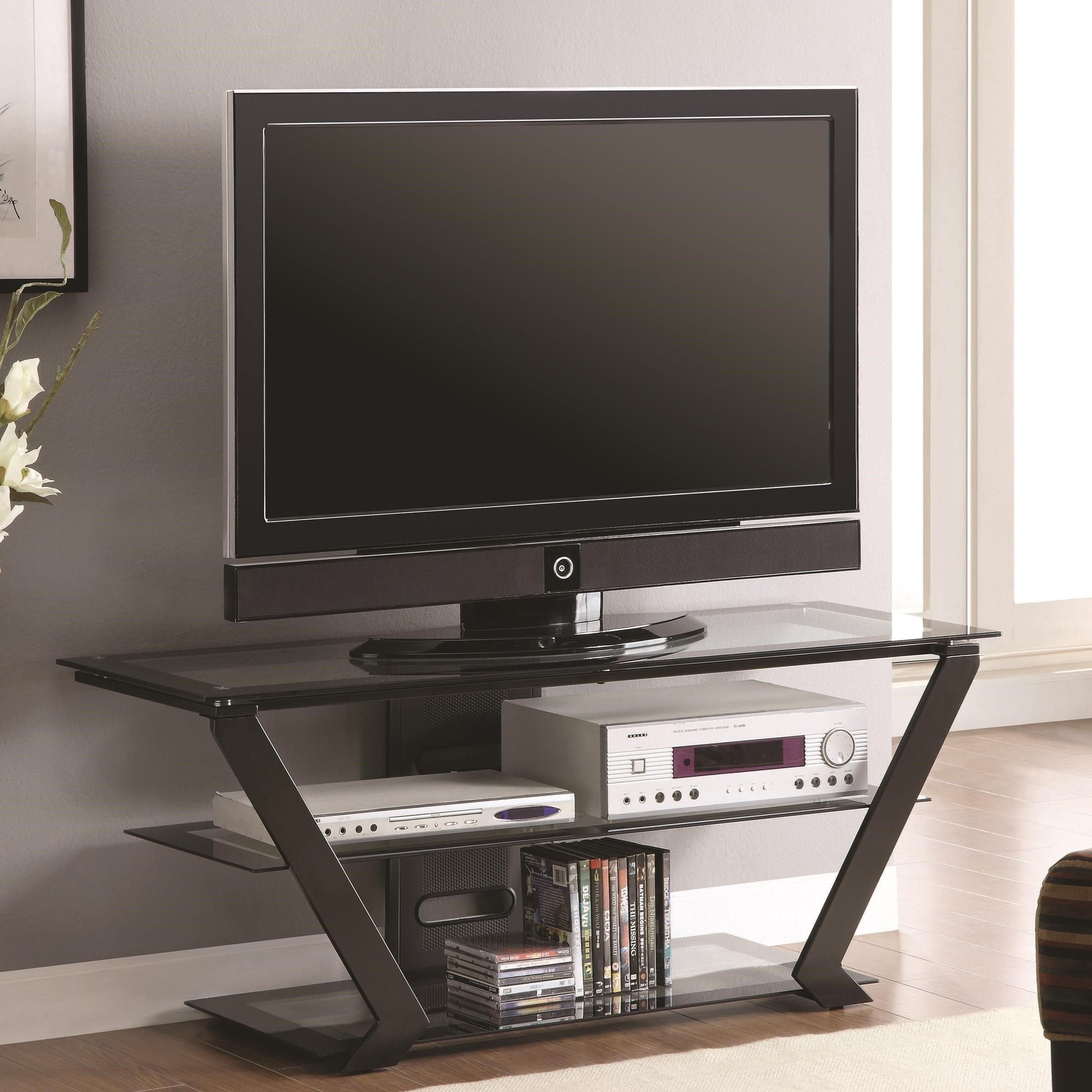 Coaster Tv Stands 701370 Contemporary Tv Stand | Arwood's Furniture For Black Marble Tv Stands (View 16 of 20)