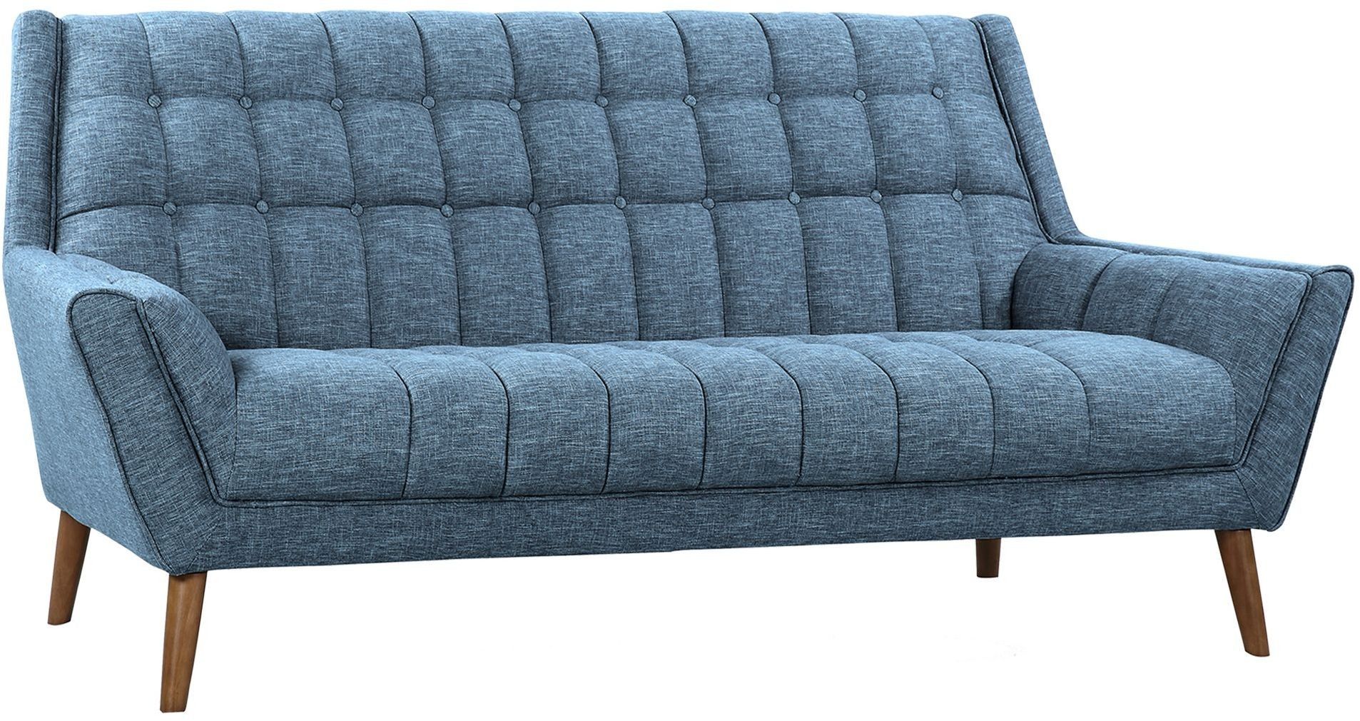 Cobra Mid Century Blue Linen Modern Sofa From Armen Living | Coleman For Modern Blue Linen Sofas (Gallery 5 of 20)