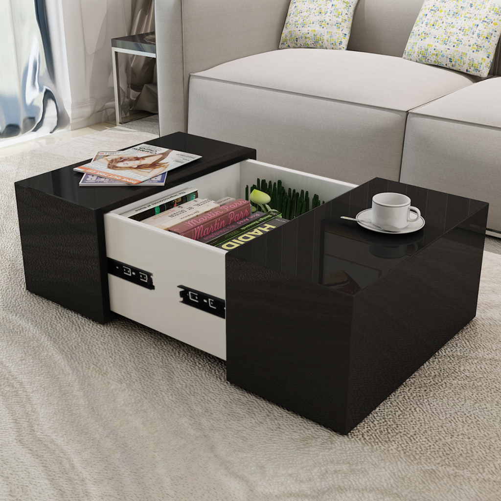 Coffee Table High Gloss Black | Coffee Table With Storage, Coffee Table Within High Gloss Black Coffee Tables (View 7 of 20)