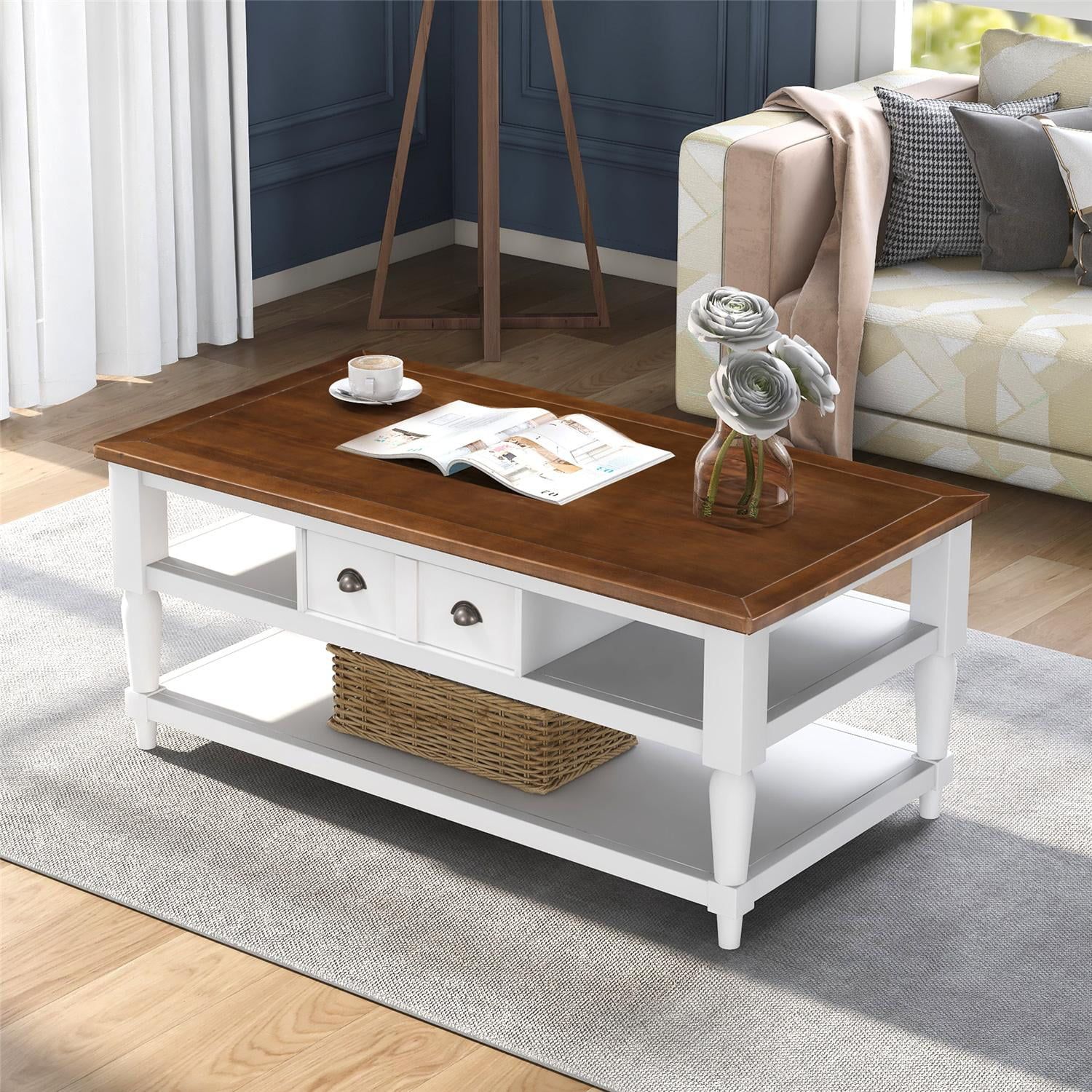 Coffee Table Modern White Side Table With 1 Drawer 1 Shelf And Metal With Regard To Metal 1 Shelf Coffee Tables (View 3 of 20)