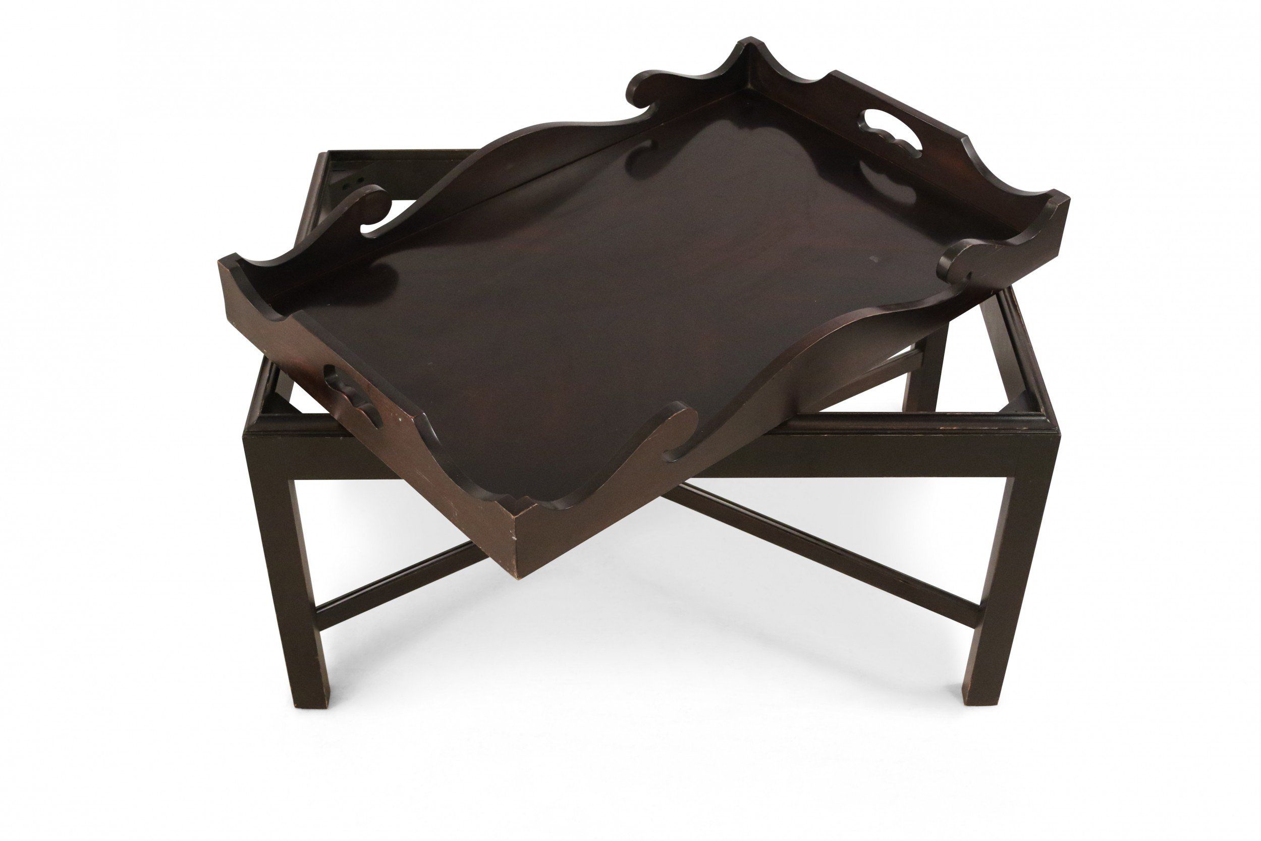 Contemporary Dark Wood Removable Tray Top Coffee Table Within Detachable Tray Coffee Tables (View 9 of 20)