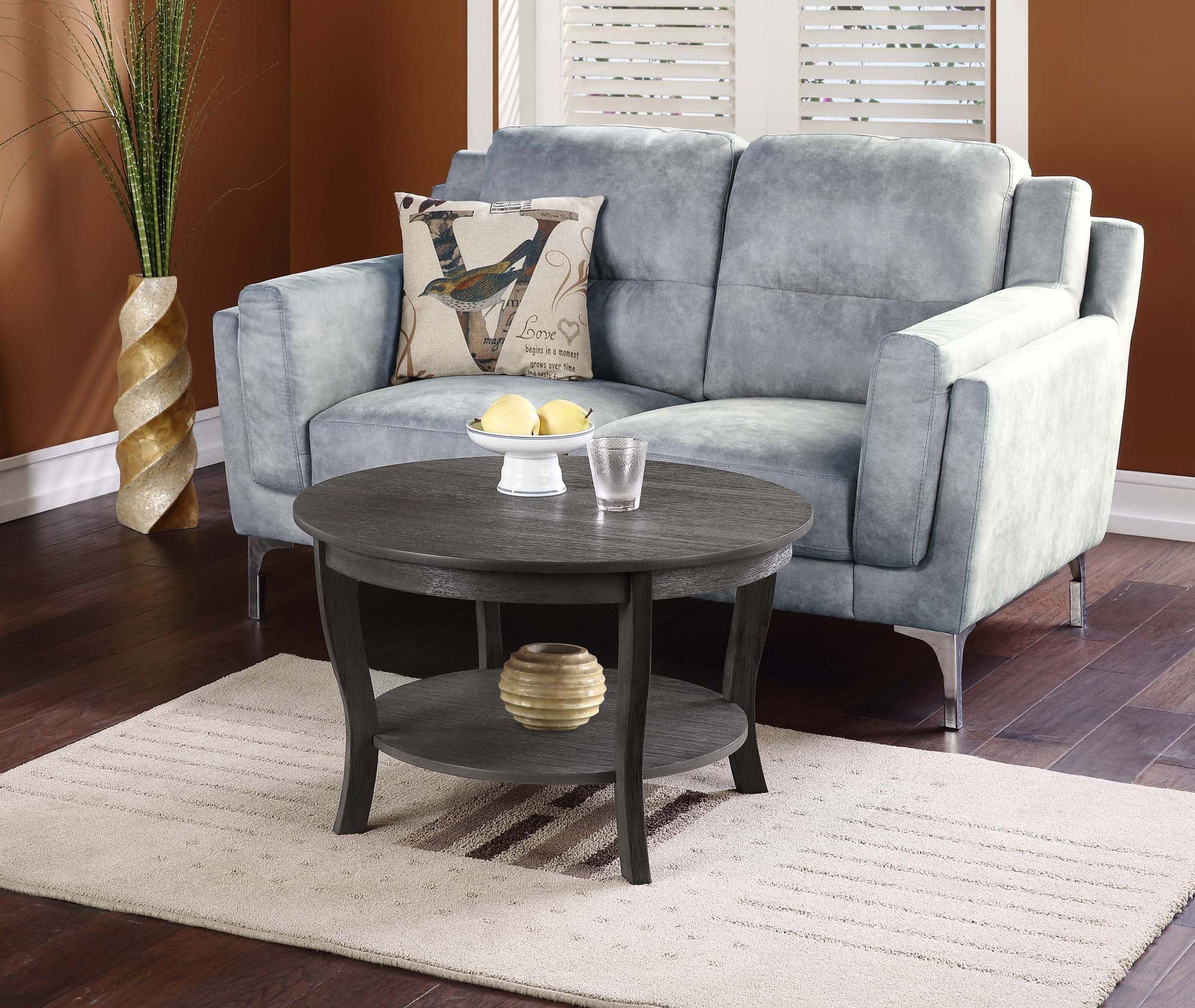 Convenience Concepts American Heritage Round Coffee Table – Walmart Inside American Heritage Round Coffee Tables (Gallery 1 of 20)