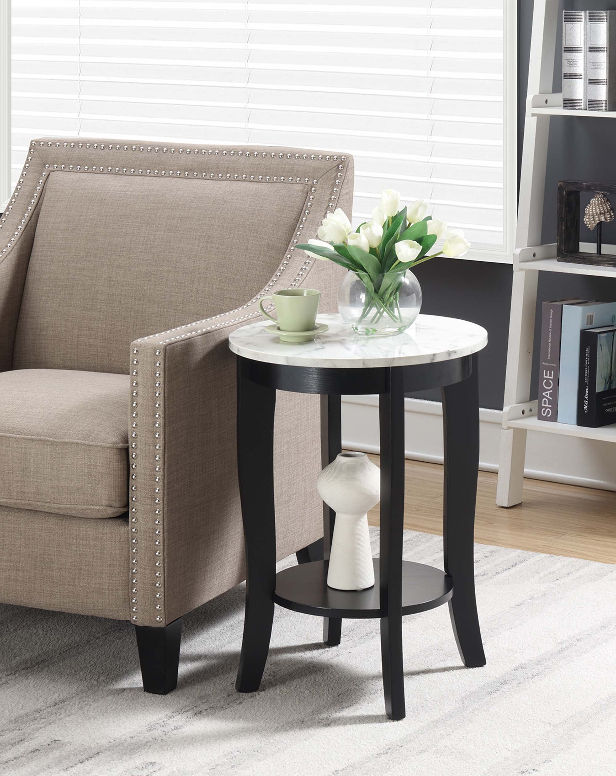 Convenience Concepts American Heritage Round End Table, Multiple Within American Heritage Round Coffee Tables (Gallery 4 of 20)