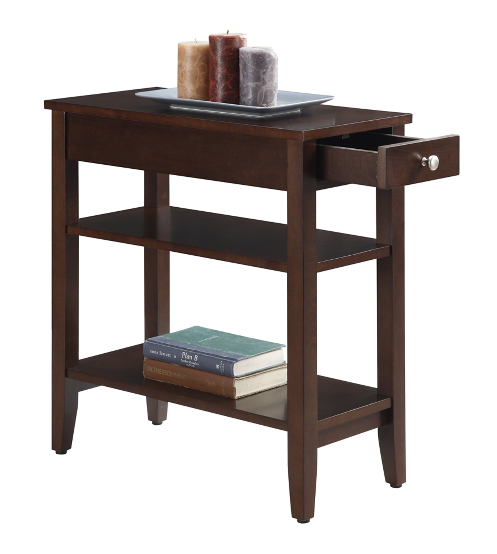 Convenience Concepts American Heritage Three Tier End Table With Drawer In Freestanding Tables With Drawers (Gallery 12 of 20)