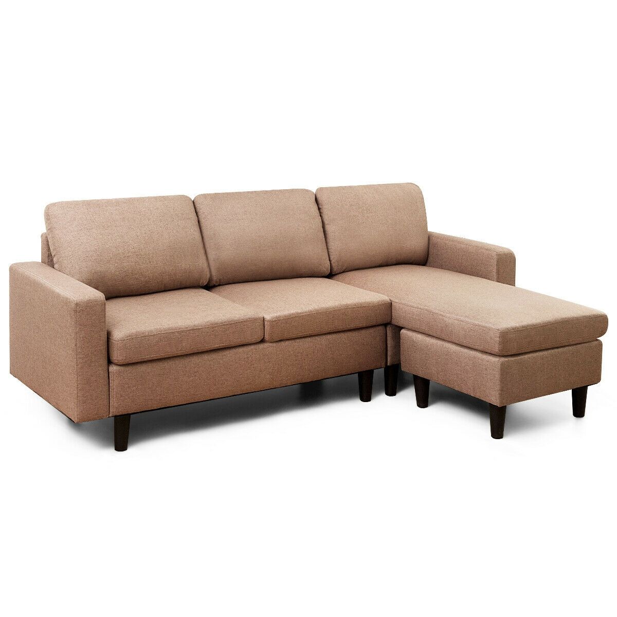 Convertible L Shaped Sectional Sofa Couch With Massage Cushion – Costway With Regard To Convertible L Shaped Sectional Sofas (View 10 of 20)