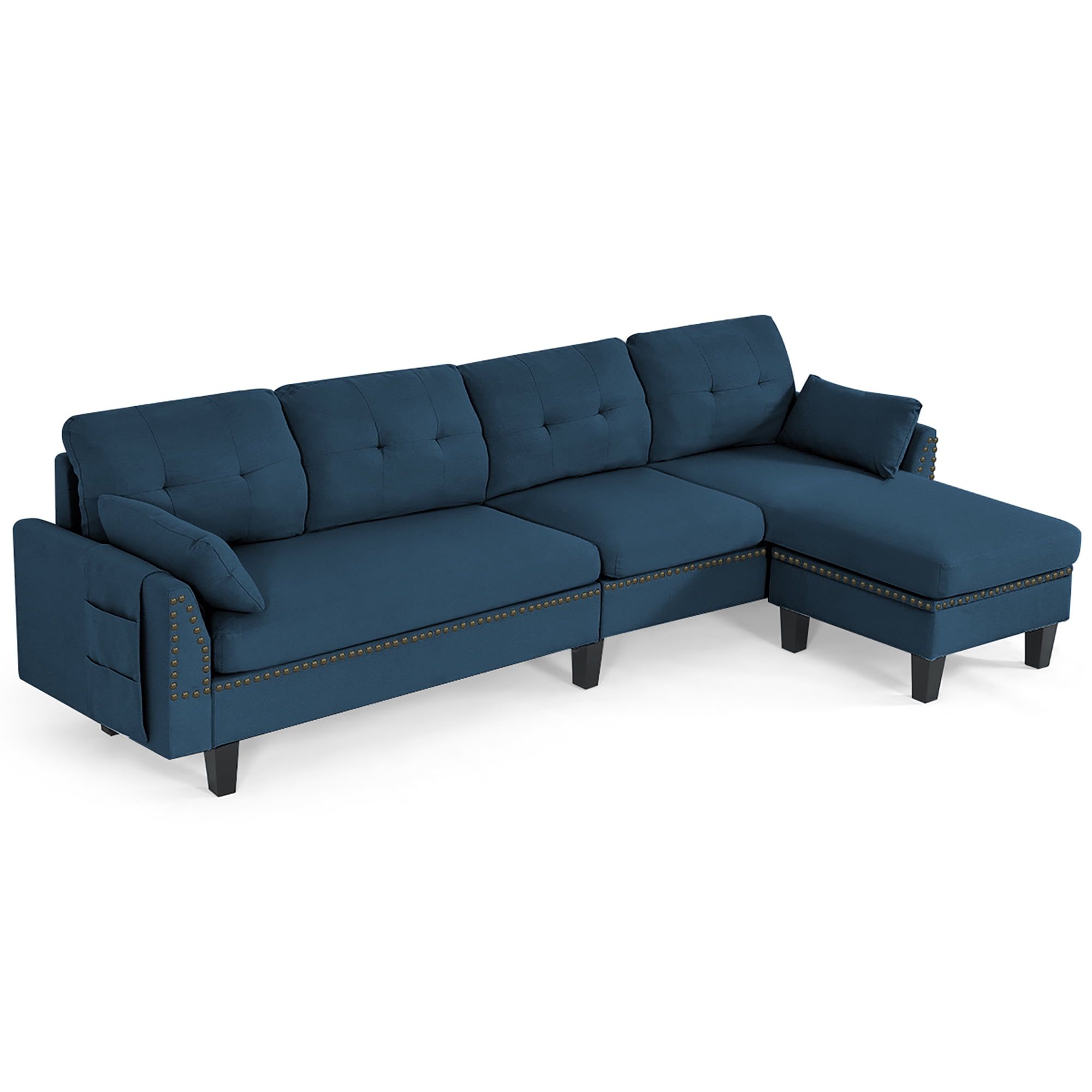 Costway Convertible Sectional Sofa Couch 4 Seat L Shaped Couch W For Convertible L Shaped Sectional Sofas (Gallery 14 of 20)