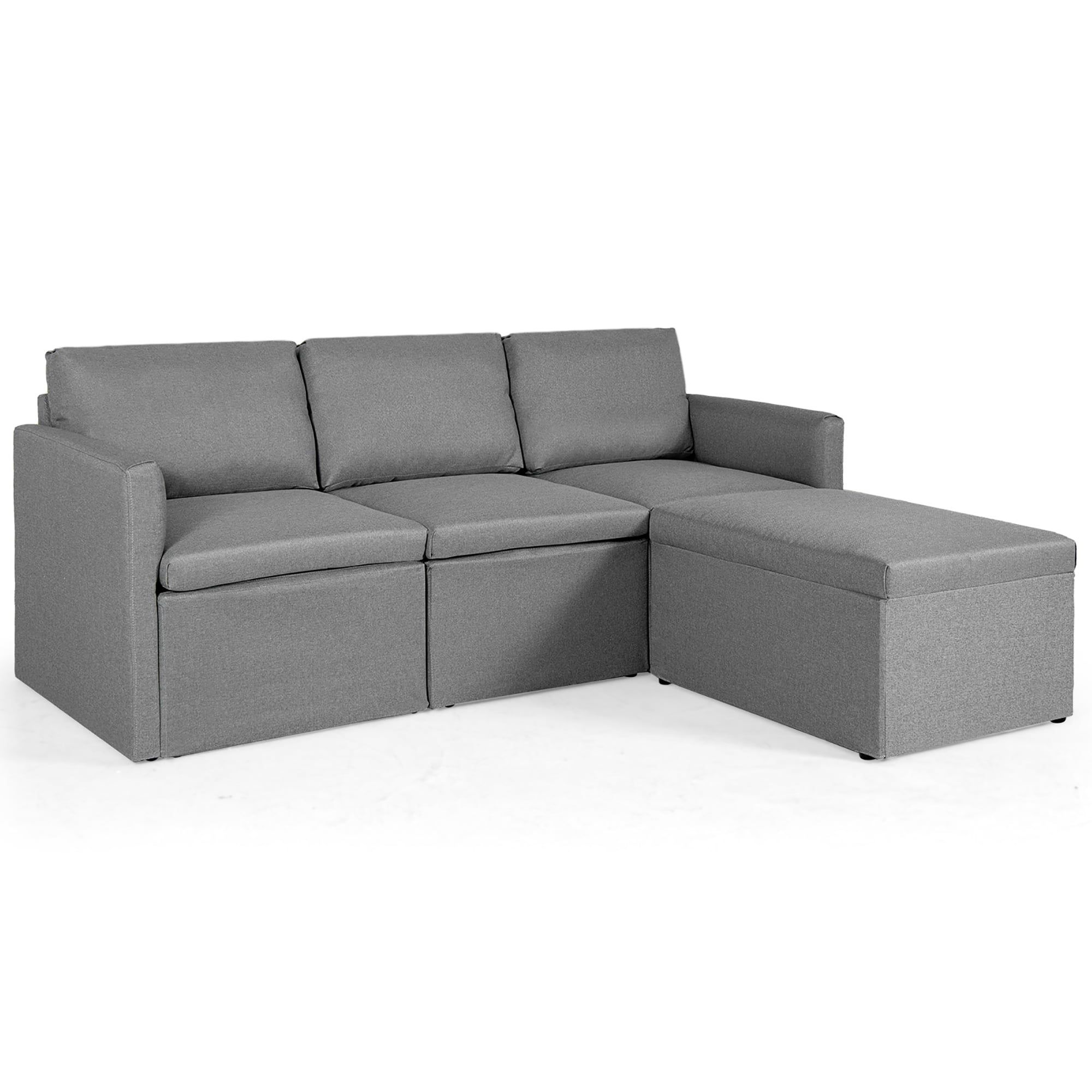 Costway Convertible Sectional Sofa L Shaped Couch W/reversible Chaise With L Shape Couches With Reversible Chaises (View 19 of 20)