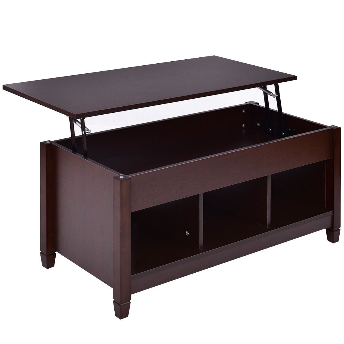 Costway Lift Top Coffee Table W/ Hidden Compartment And Storage Shelves In Lift Top Coffee Tables With Hidden Storage Compartments (View 7 of 20)
