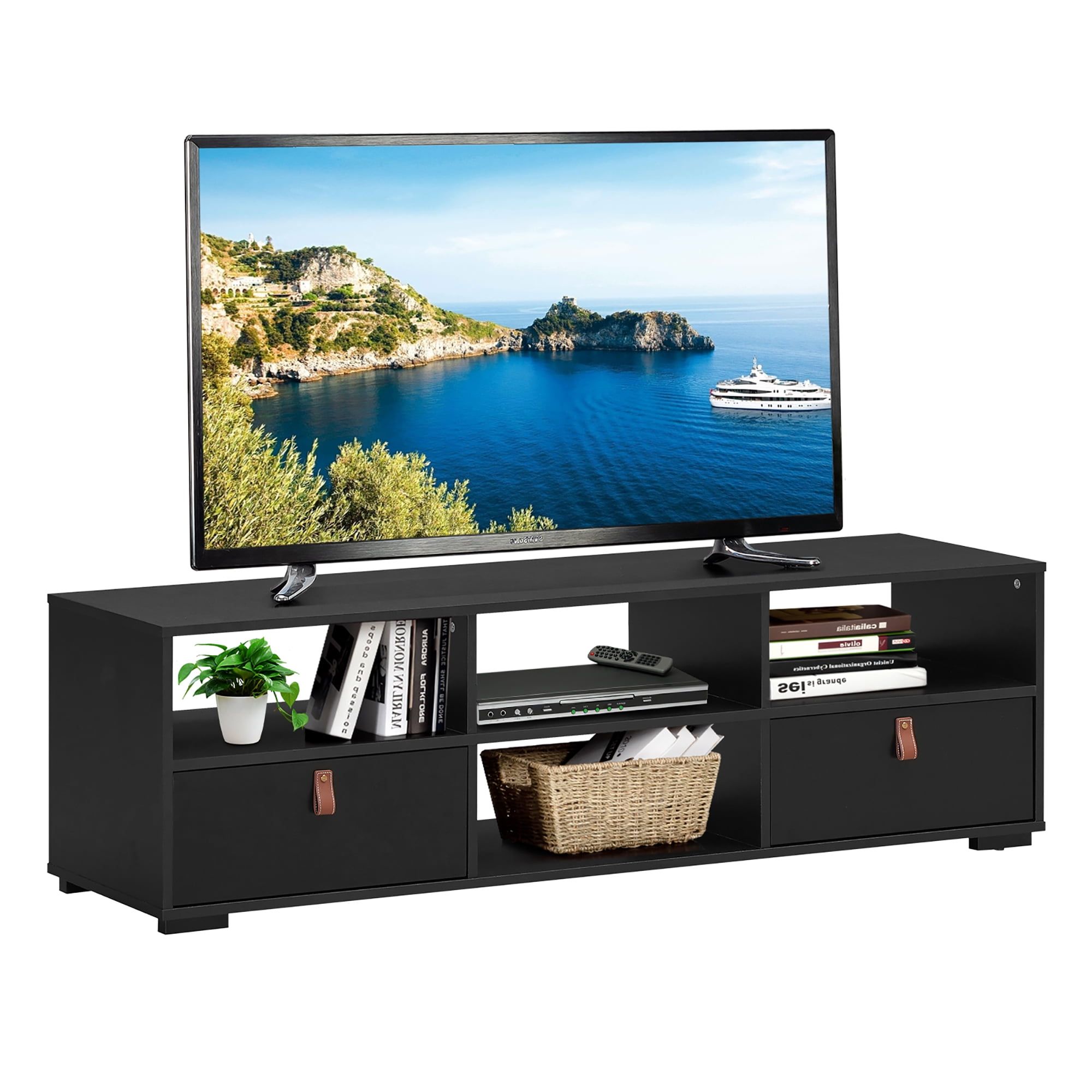 Costway Tv Stand Entertainment Media Center Console For Tv's Up To 60 Within Media Entertainment Center Tv Stands (Gallery 3 of 20)