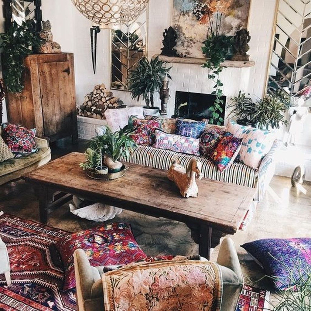Cozy Bohemian Living Room Design Ideas 38 | Bohemian Living Rooms Throughout Cozy Castle Boho Living Room Tables (View 5 of 20)