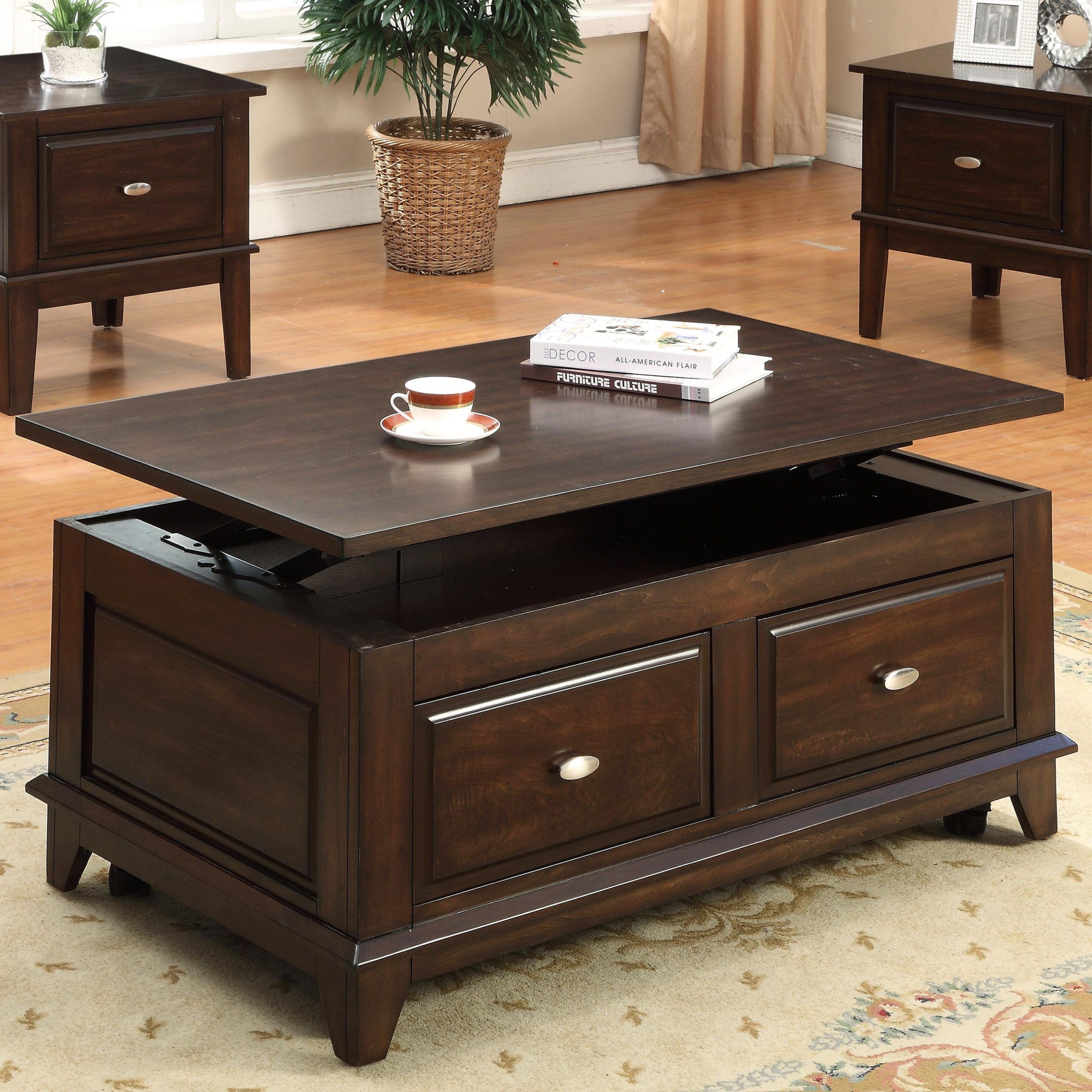 Crown Mark Harmon 4111 01 Lift Top Coffee Table With Casters | Dunk Within Coffee Tables With Casters (View 4 of 21)
