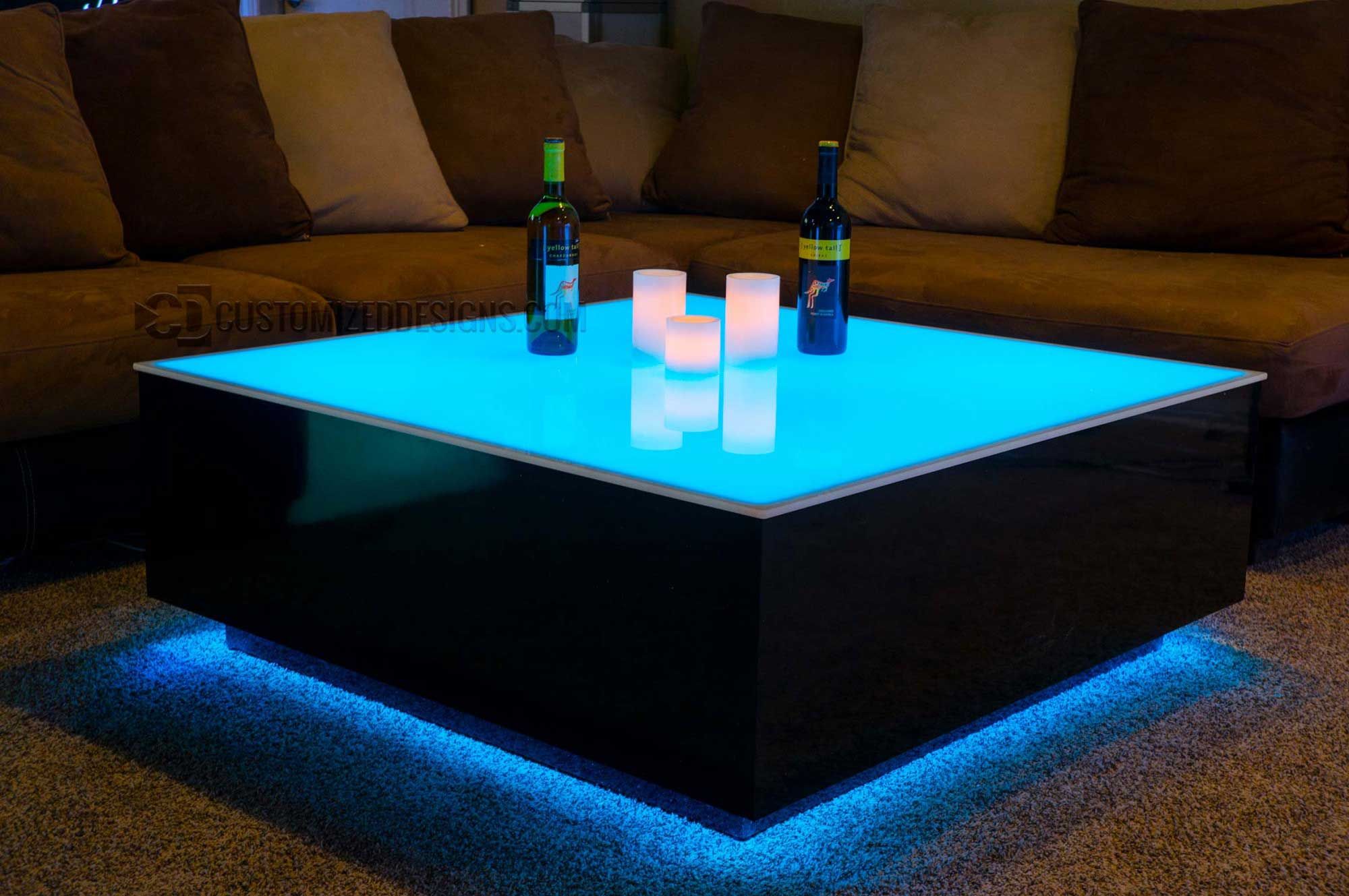 Cubix Series – 44" X 44" Led Lighted Coffee Table | Lounge Furniture Inside Coffee Tables With Led Lights (Gallery 1 of 20)