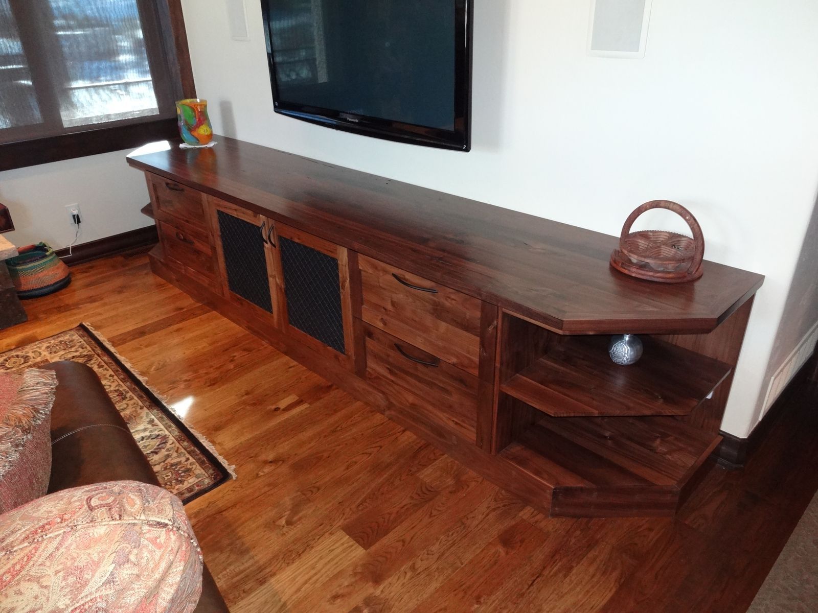 Custom Made Walnut Entertainment Centervail Custom Woodworking Inside Walnut Entertainment Centers (View 15 of 20)
