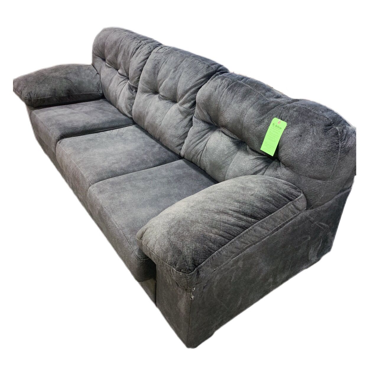 Dark Gray Microfiber 3 Seat Sofa Intended For Dark Grey Polyester Sofa Couches (View 15 of 20)