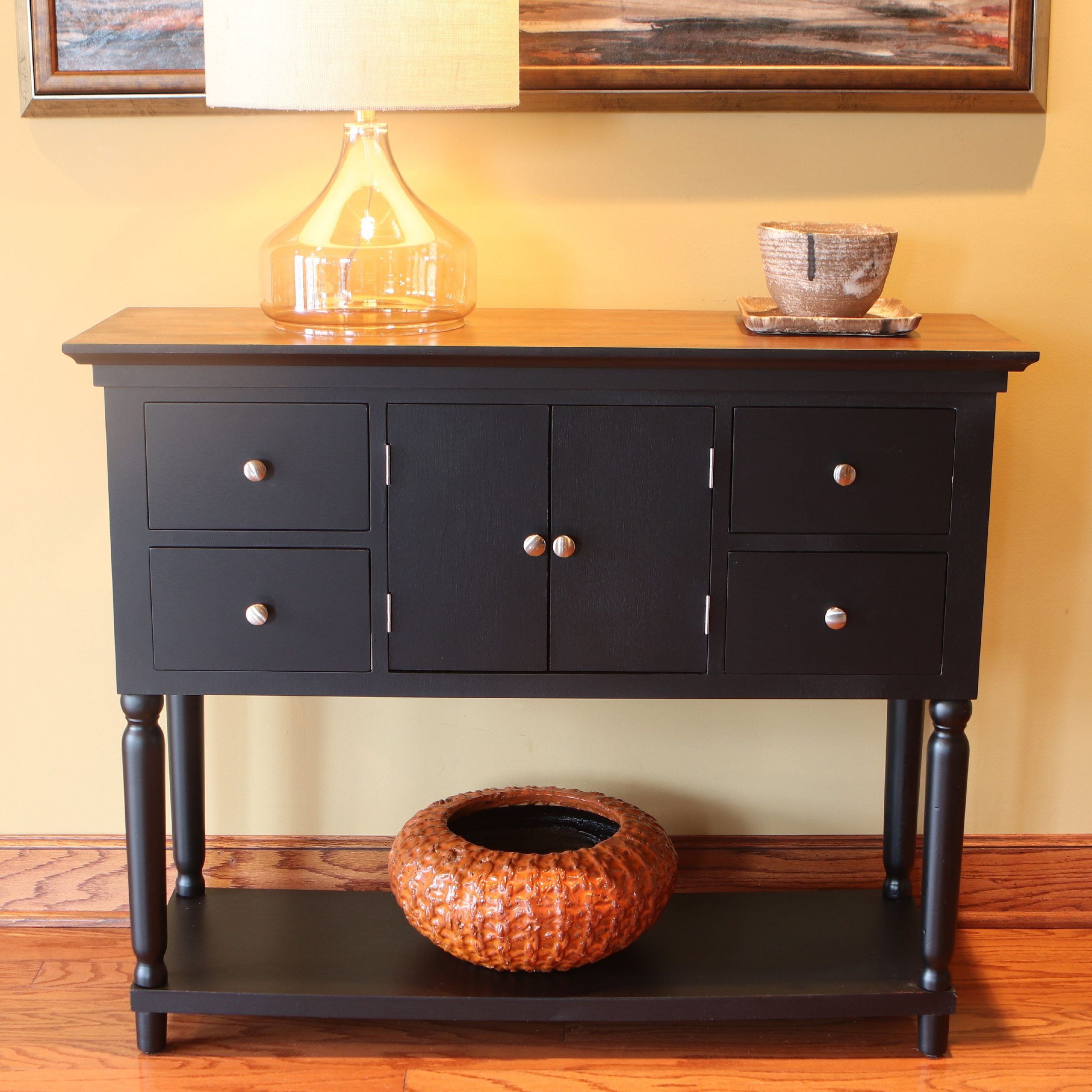 Decor Therapy Taylor Four Drawer Console Table – Walmart Within Freestanding Tables With Drawers (Gallery 18 of 20)