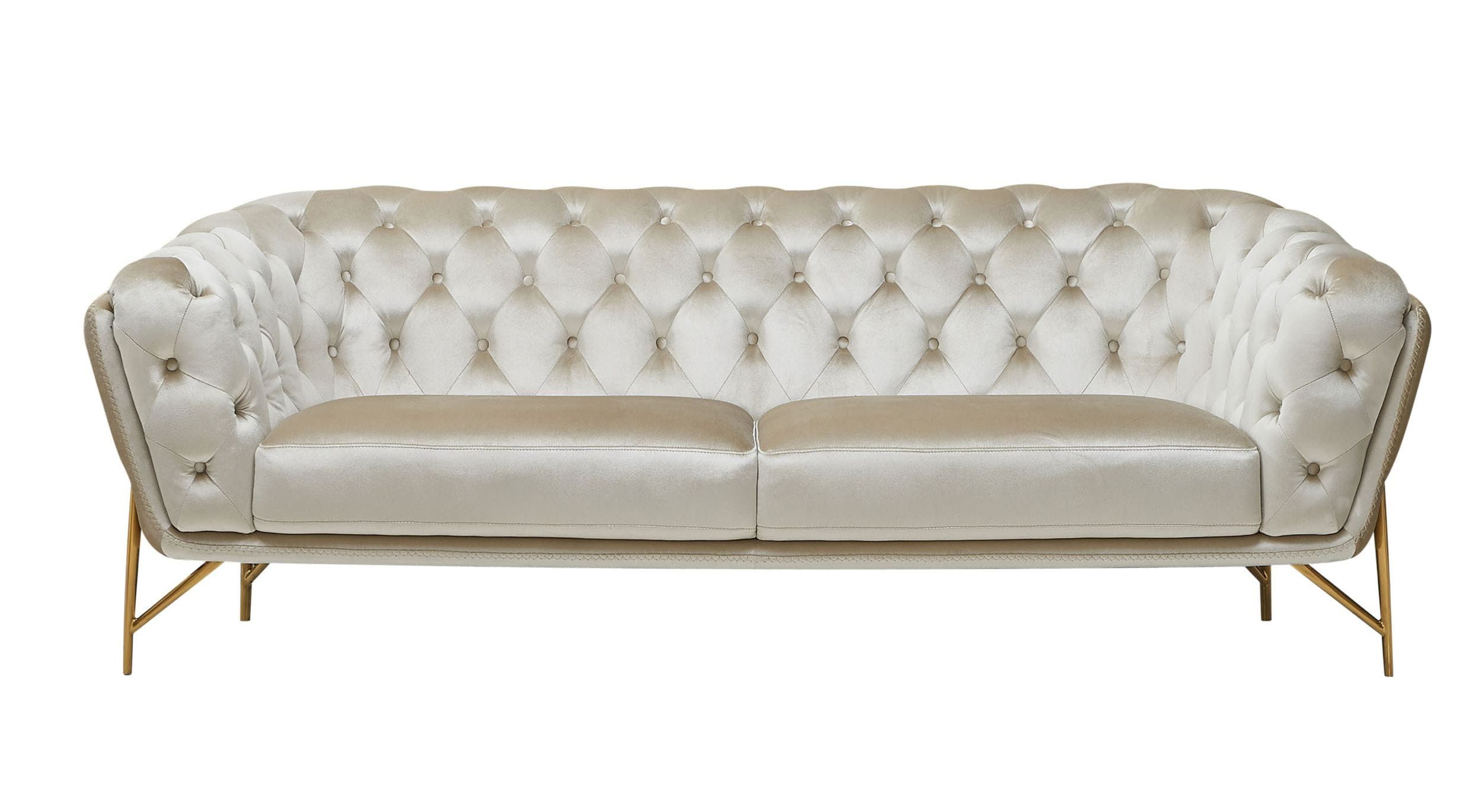 Divani Casa Stella – Transitional Beige Velvet Sofa With Elegant Beige Velvet Sofas (Gallery 6 of 20)