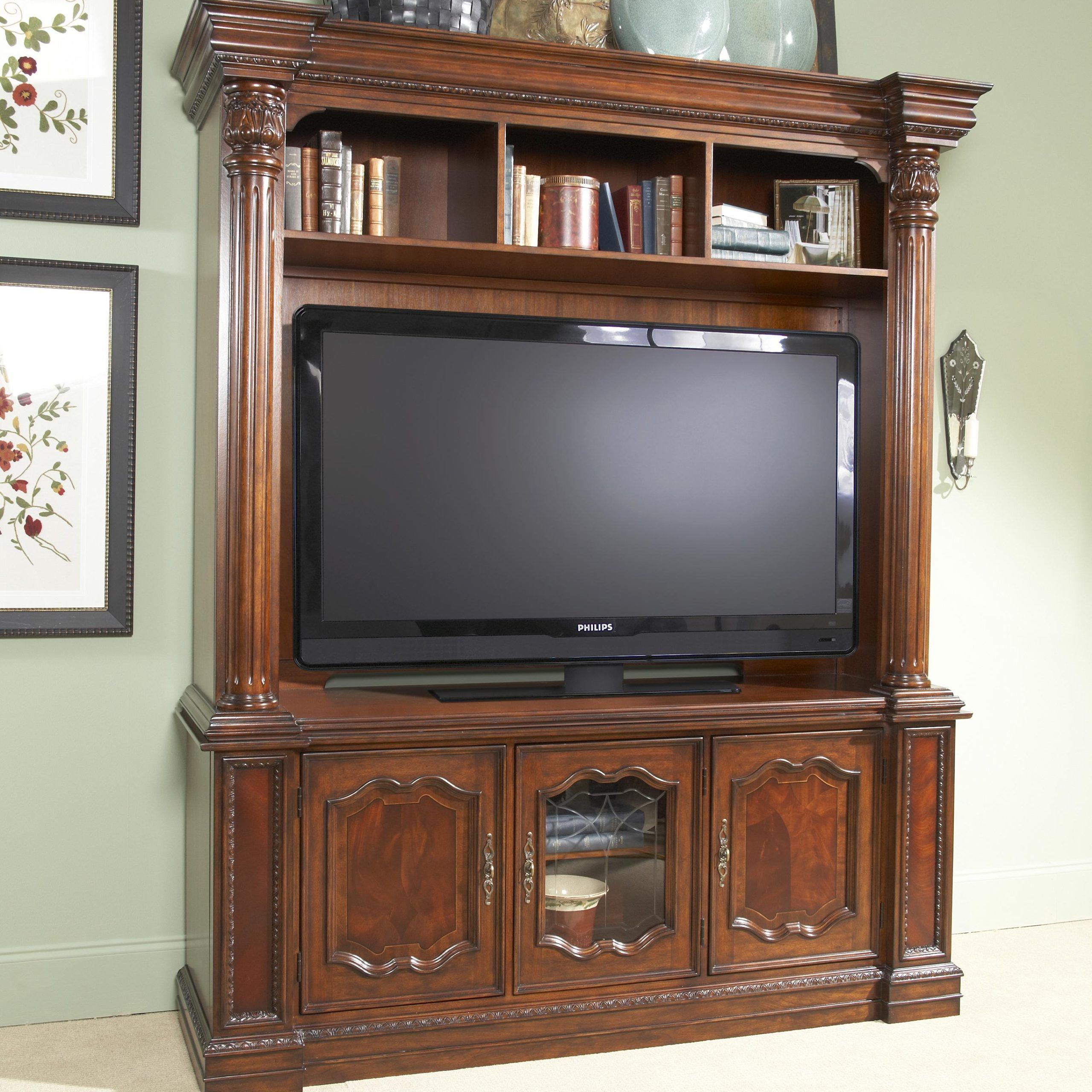 Entertainment Center Cabinet With Several Unique Storage Features Regarding Entertainment Center With Storage Cabinet (Gallery 2 of 20)
