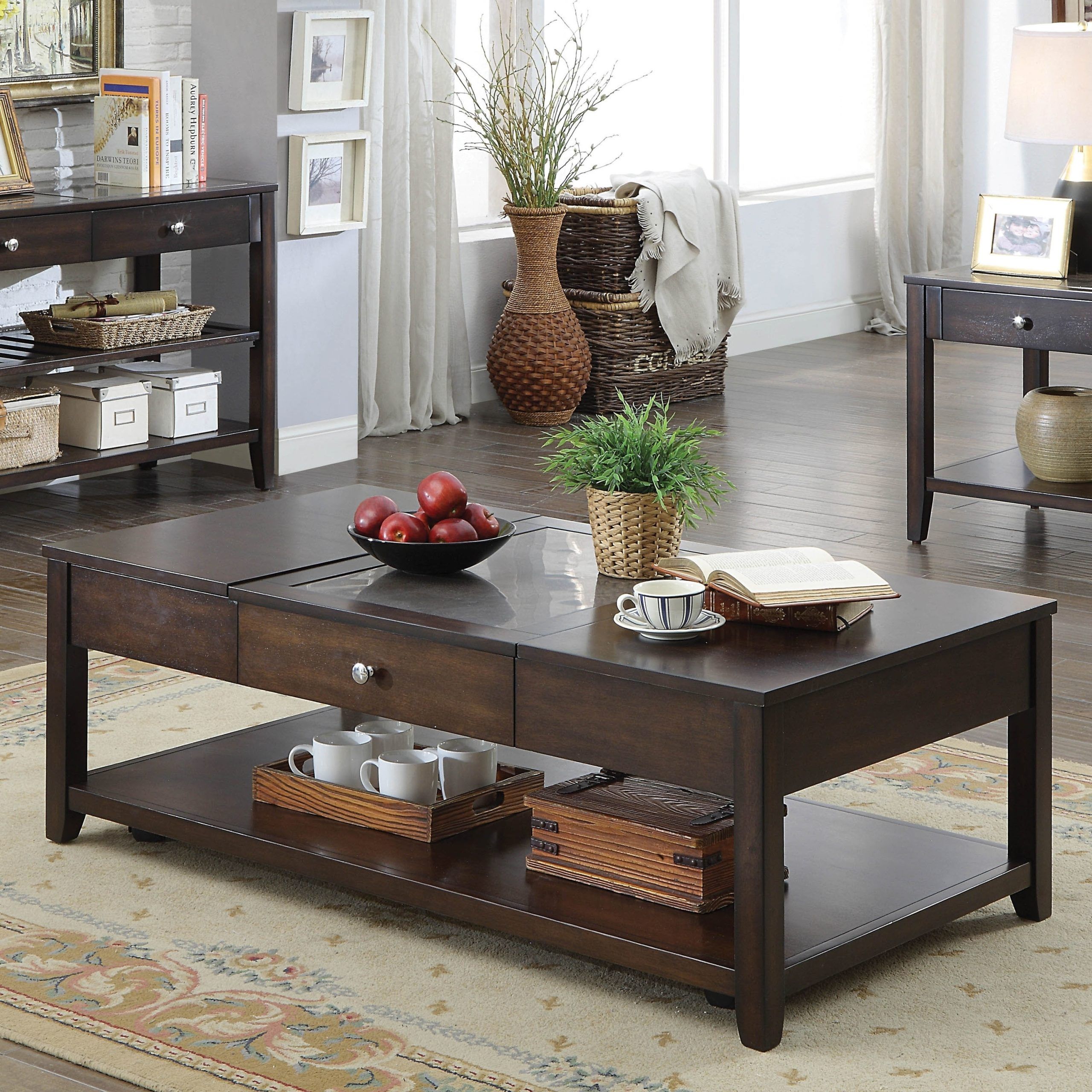 Espresso Coffee Table And End Tables – Includes 1 End Table Pertaining To Espresso Wood Finish Coffee Tables (View 2 of 21)
