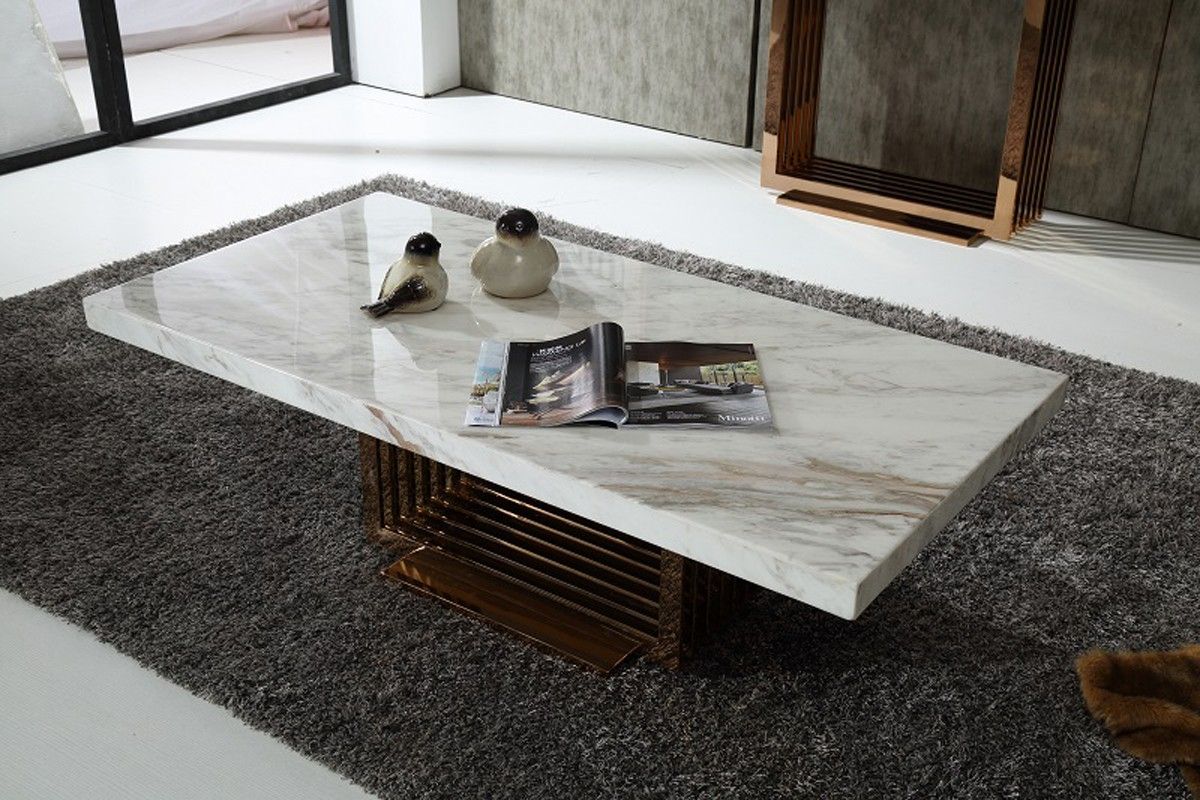 Fabrizio Modern White Marble Coffee Table – Modern Coffee Tables Marble Regarding White T Base Seminar Coffee Tables (View 7 of 20)