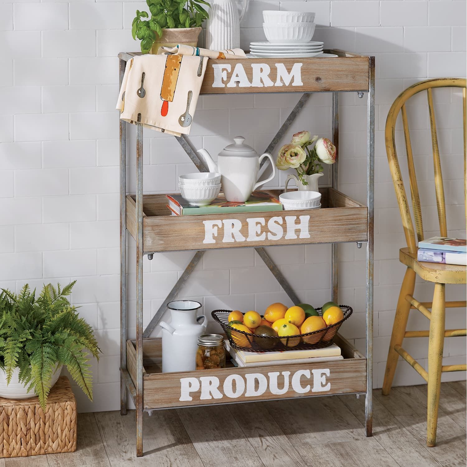 Farm Fresh Produce Shelf | Country Door | Farm Fresh Produce, Kitchen For Farmhouse Stands With Shelves (View 10 of 20)