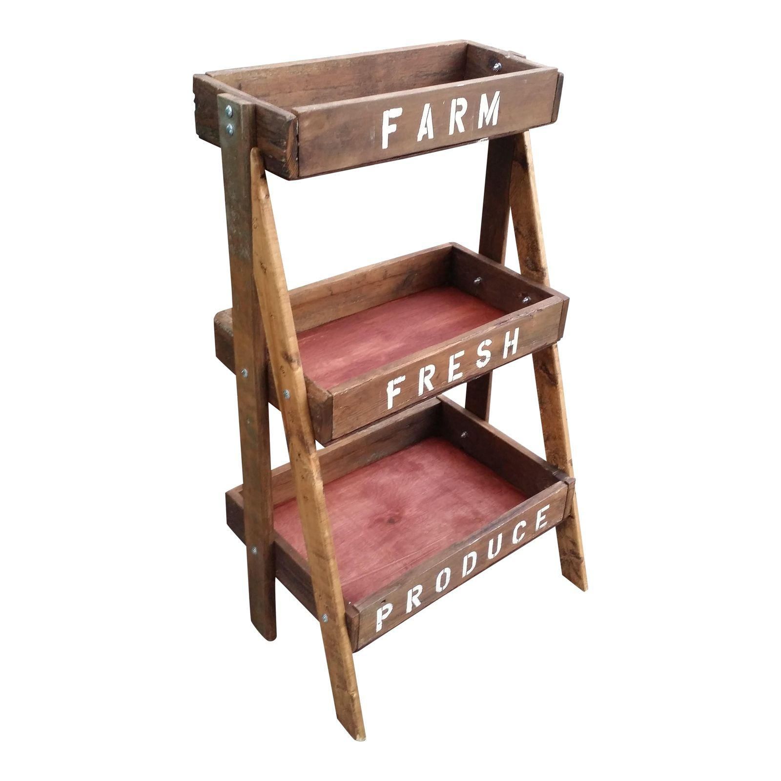 Farm Stand Shelf – 3 Tiers – Image 1 Of 5 | Farm Stand Ideas, Farm With Farmhouse Stands With Shelves (View 14 of 20)