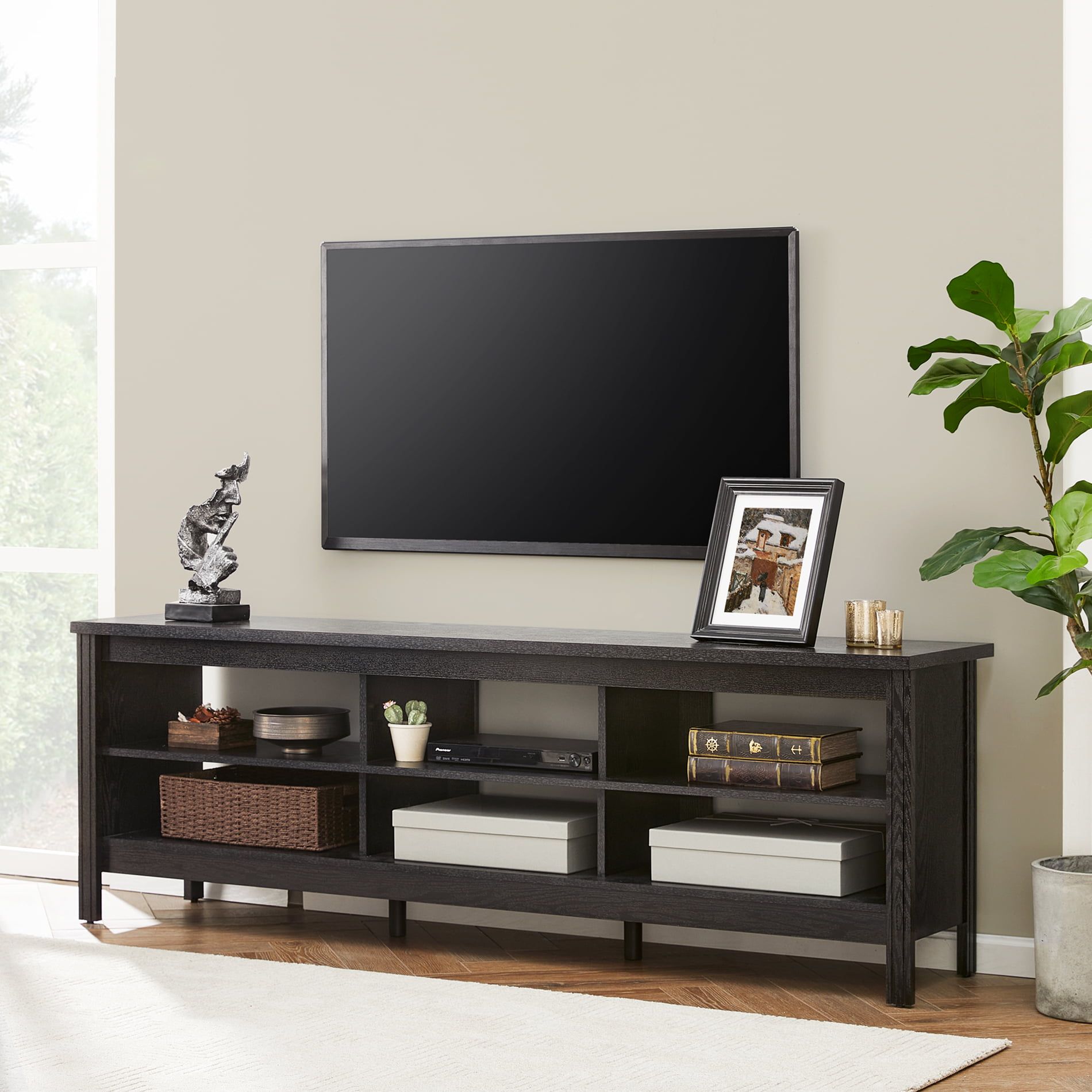 Farmhouse Tv Stands For 75 Inch Flat Screen Media Console Storage Inside Farmhouse Media Entertainment Centers (View 9 of 20)