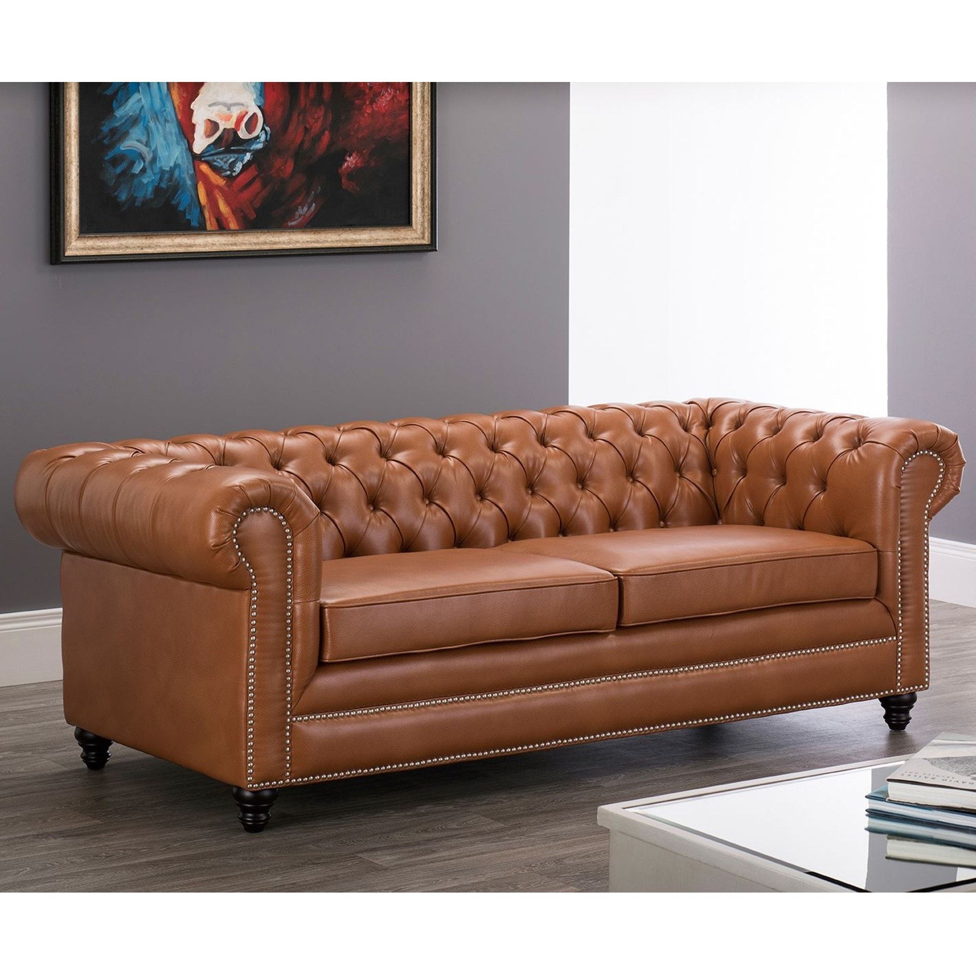 Faux Leather Chesterfield 3 Seater Sofa Tan | Tan Chesterfield Sofa For Traditional 3 Seater Faux Leather Sofas (Gallery 2 of 20)