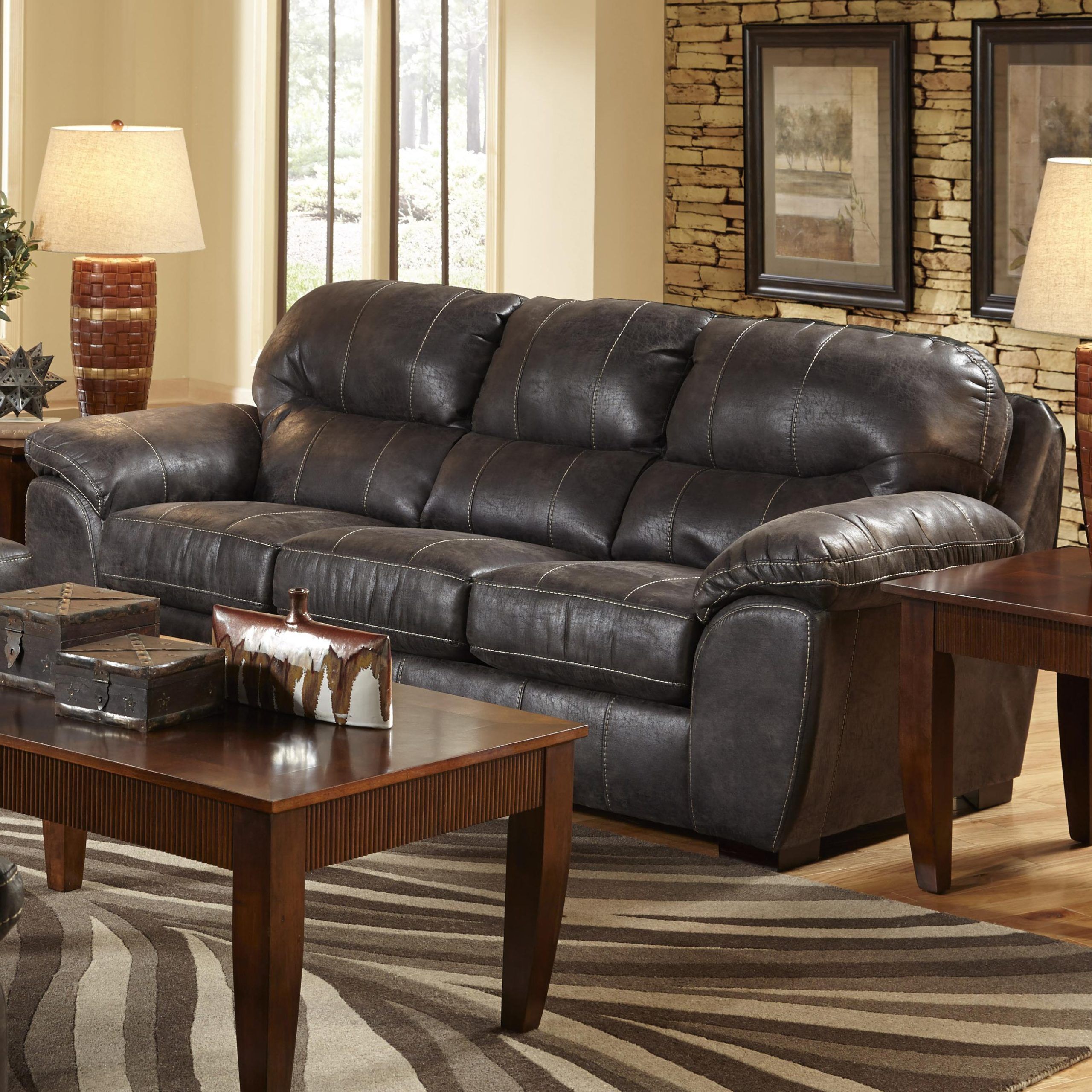 Faux Leather Sleeper Sofa For Living Rooms And Family Roomsjackson For Faux Leather Sofas (View 4 of 21)