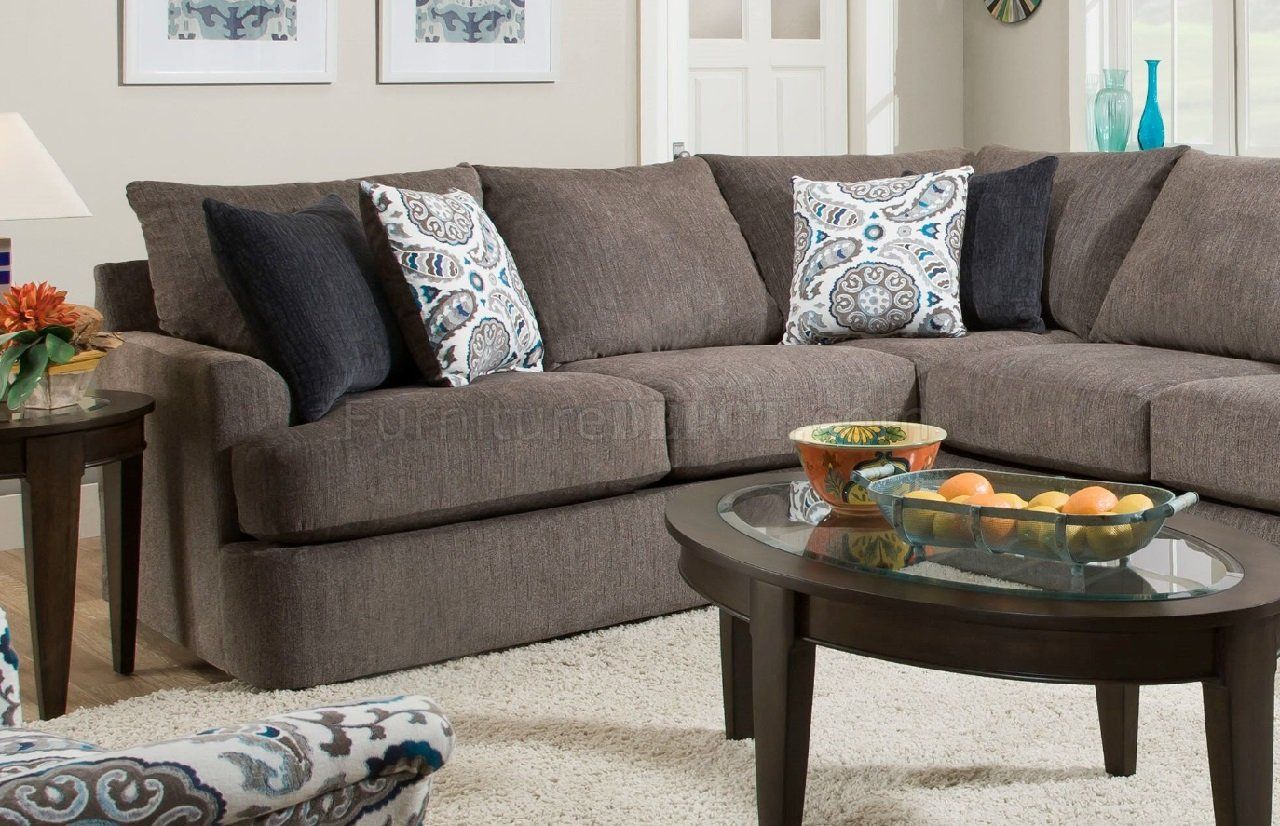Firminus Sectional Sofa 55795 In Brown Chenilleacme Intended For Chenille Sectional Sofas (Gallery 3 of 20)