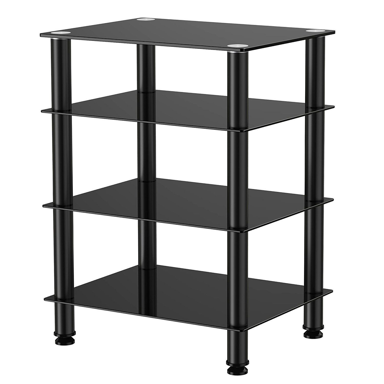Fitueyes 4 Tier Media Component Stand Audio Cabinet – Home Furniture Design With Tier Stand Console Cabinets (View 14 of 20)