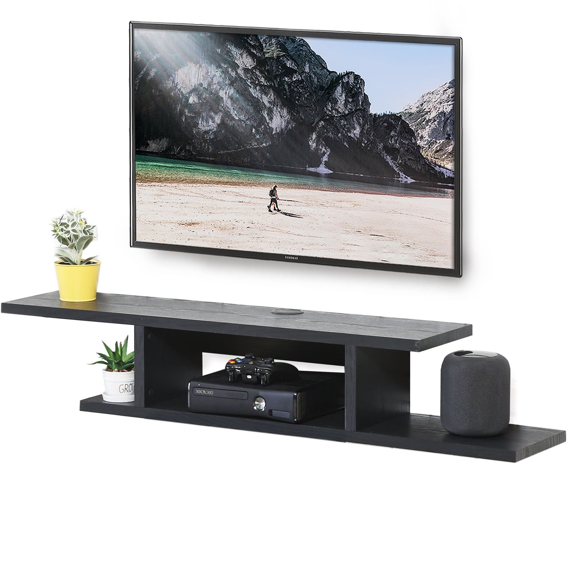 Fitueyes Floating Tv Shelf Wall Mounted Media Console Entertainment For Modern Stands With Shelves (View 17 of 20)