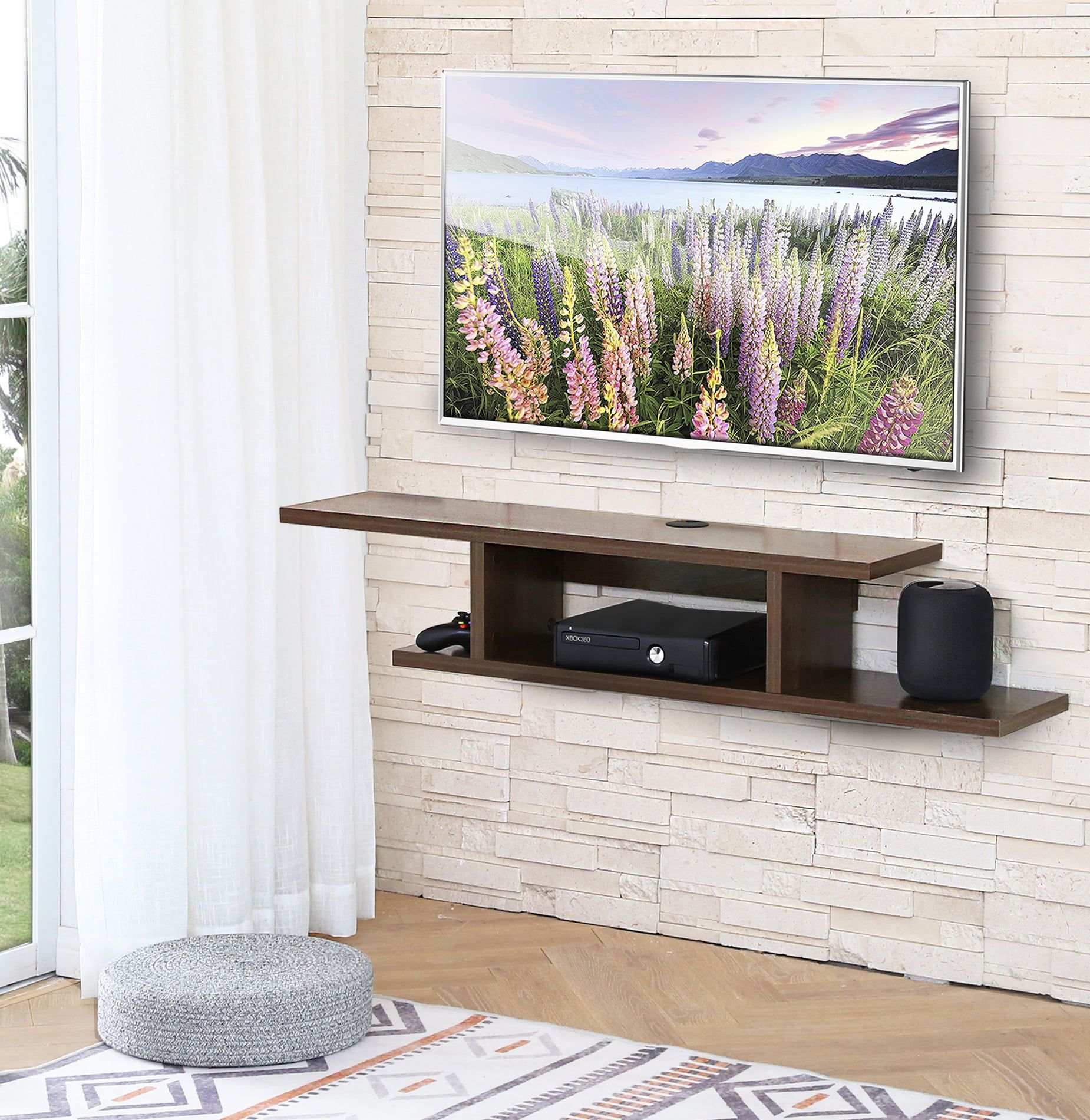 Fitueyes Floating Wall Mounted Tv Console Storage Shelf Modern Tv Stand Intended For Modern Stands With Shelves (Gallery 2 of 20)