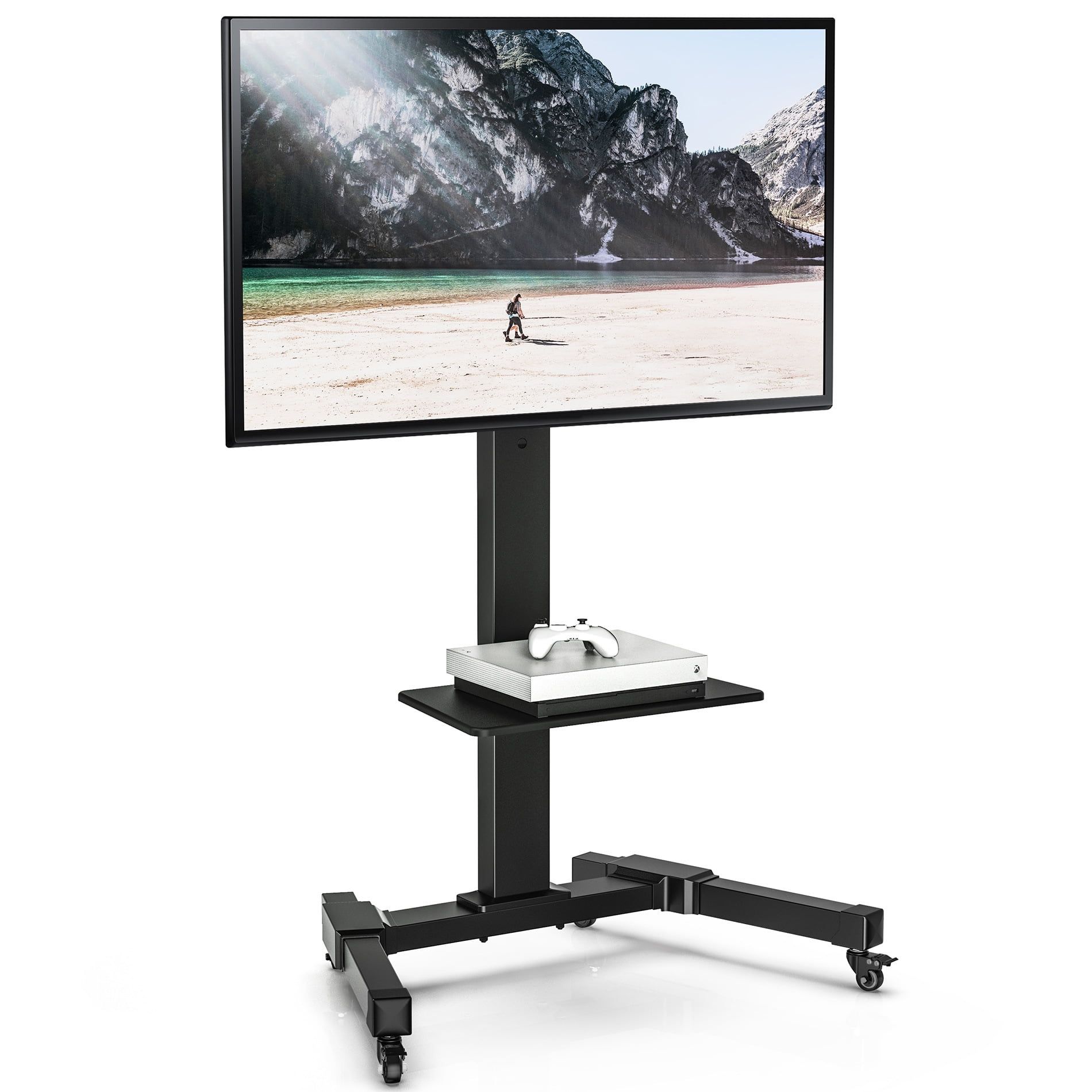 Fitueyes Mobile Swivel Tv Stand Trolley Height Adjustable For 32 To 70 Regarding Foldable Portable Adjustable Tv Stands (View 5 of 20)
