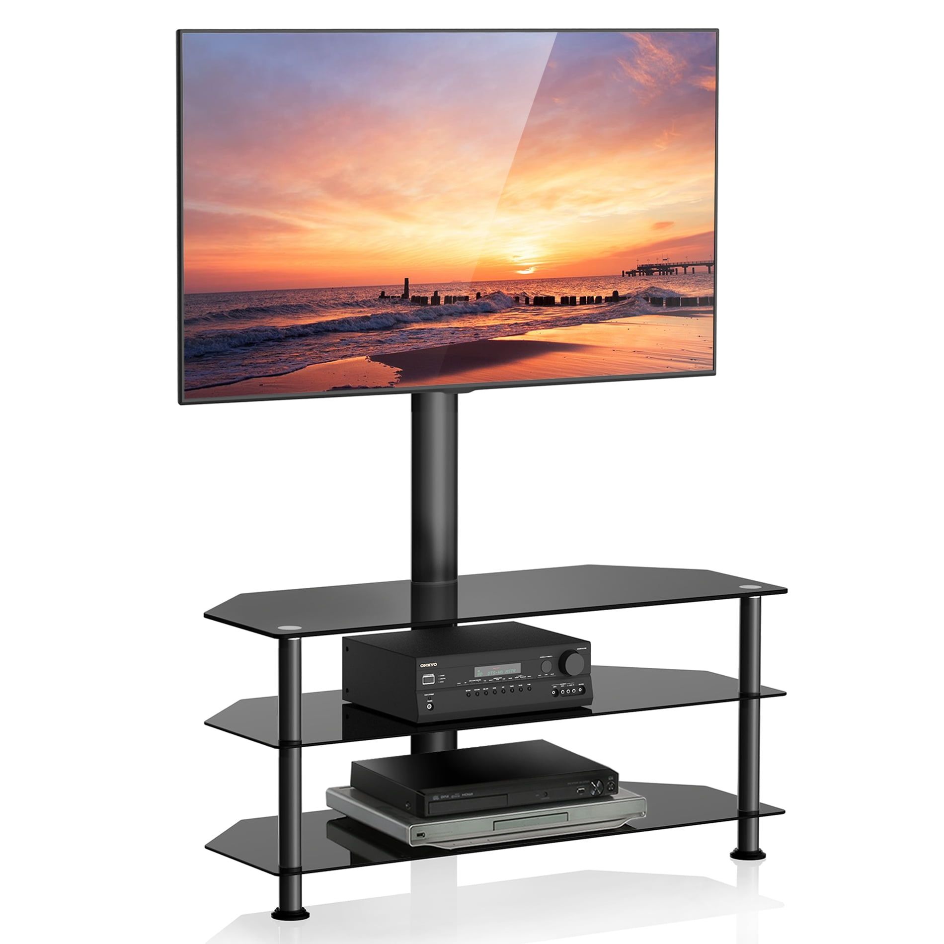 Fitueyes Swivel Mount Floor Tv Stand , Height Adjustable Flat Panel Within Stand For Flat Screen (View 14 of 20)