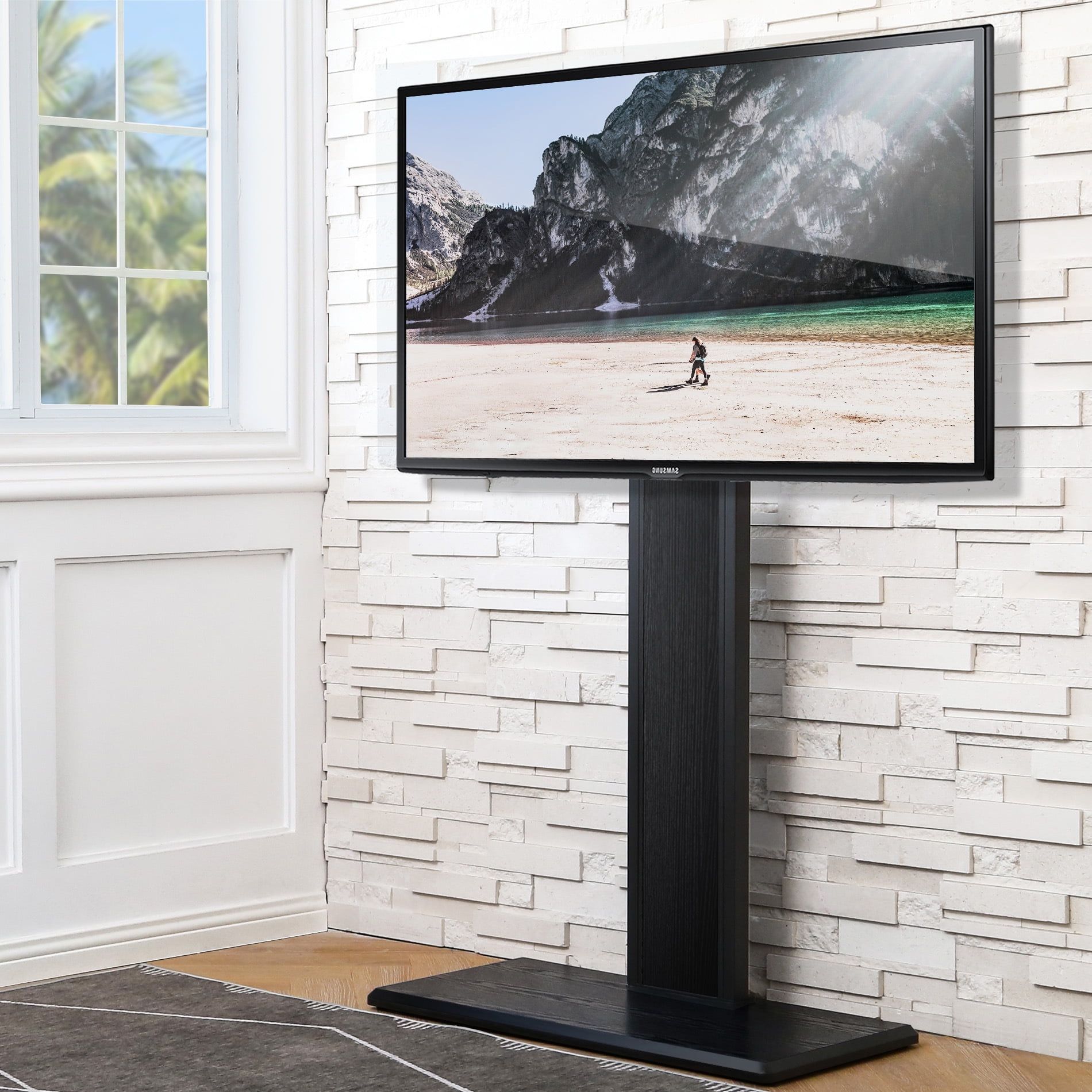 Fitueyes Universal Tv Stand With Swivel Mount Height Adjustable And Throughout Universal Floor Tv Stands (Gallery 13 of 20)