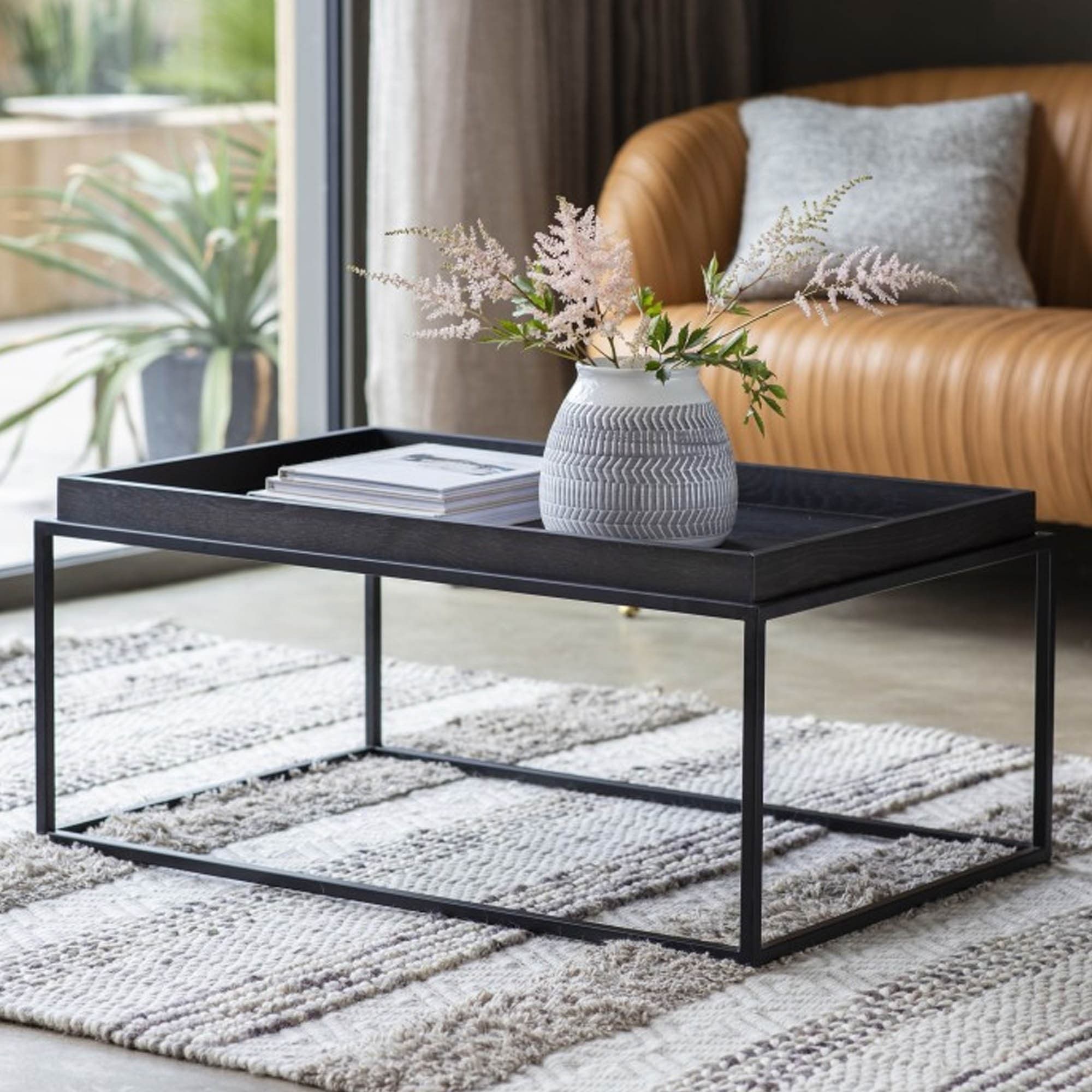 Forden Tray Coffee Table Black | Modern Coffee Table | Industrial With Coffee Tables With Trays (Gallery 13 of 20)